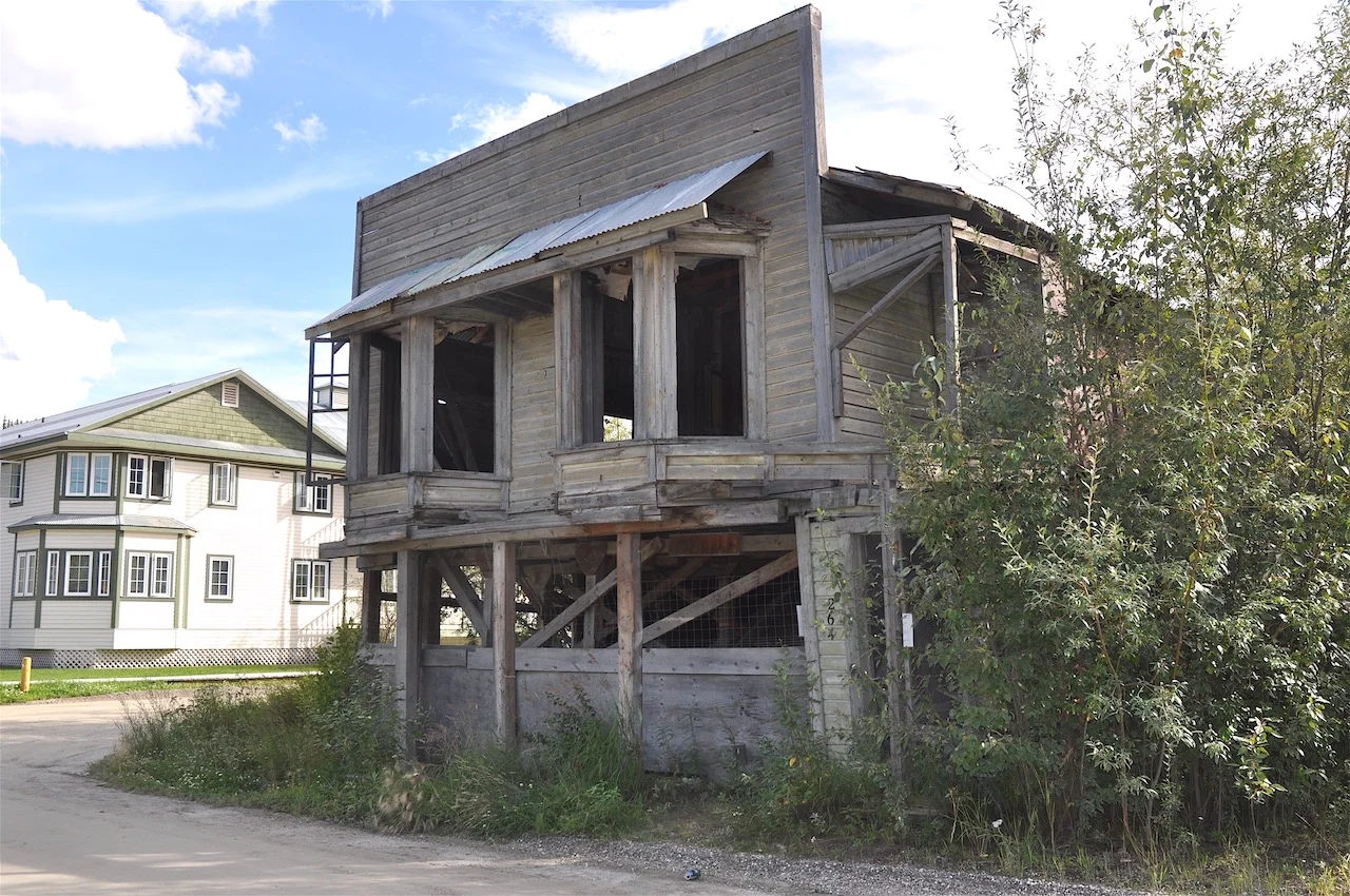 An old building awaits refurbishing.