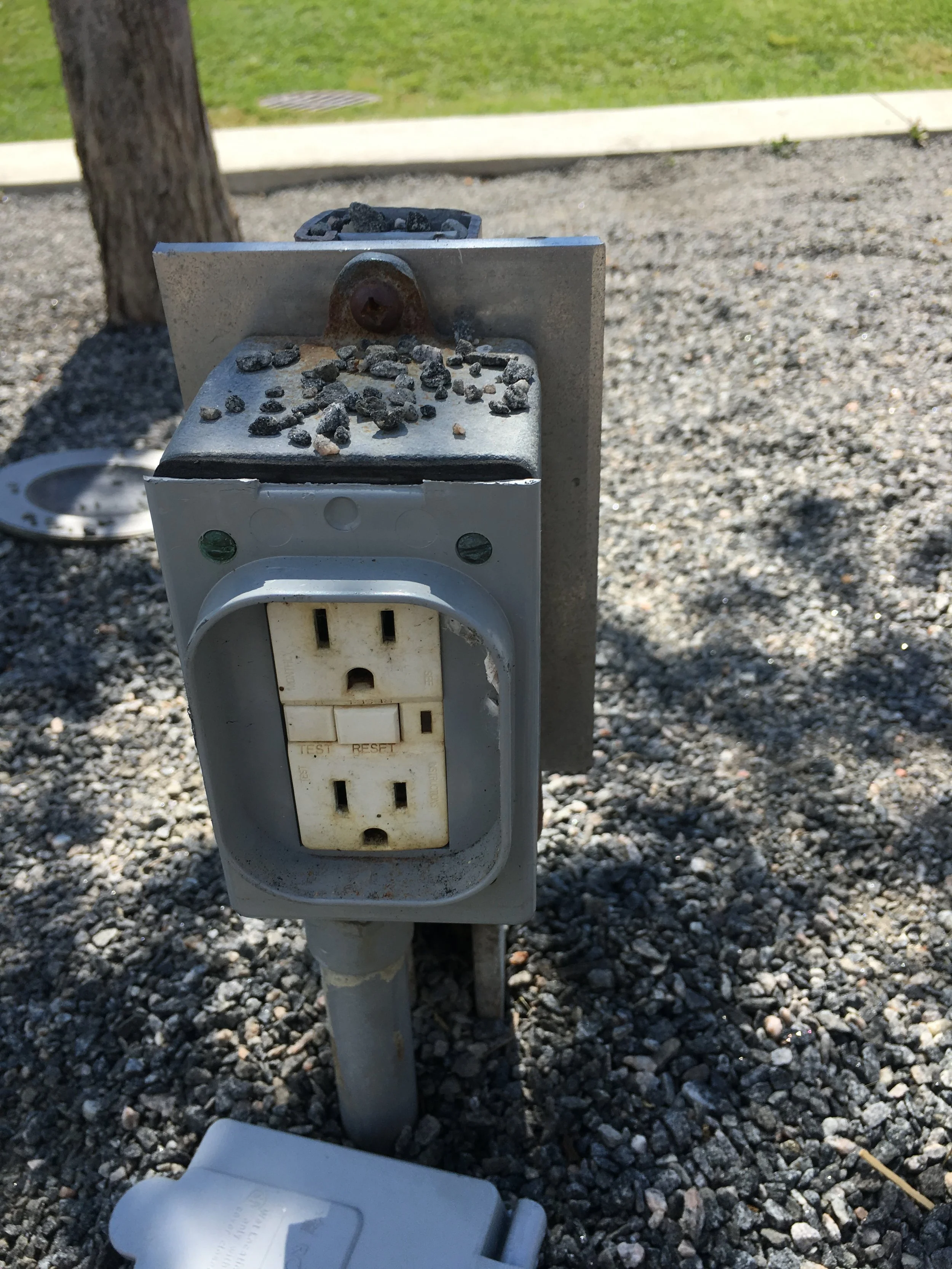 In-ground power outlet at Community Common Park