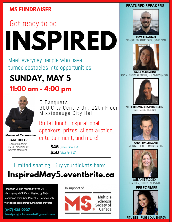 Learn about  Mississauga's "Inspired" Multiple Sclerosis fundraising event