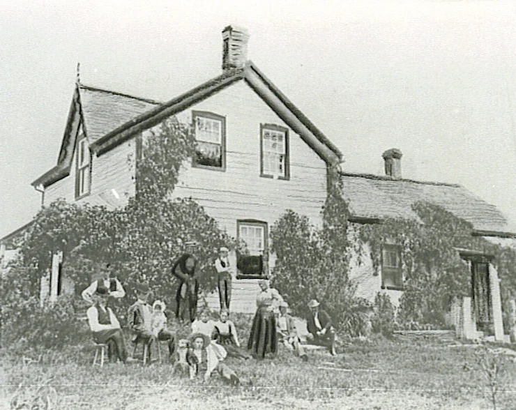 Duck Family and Homestead, Lakeview, c1900