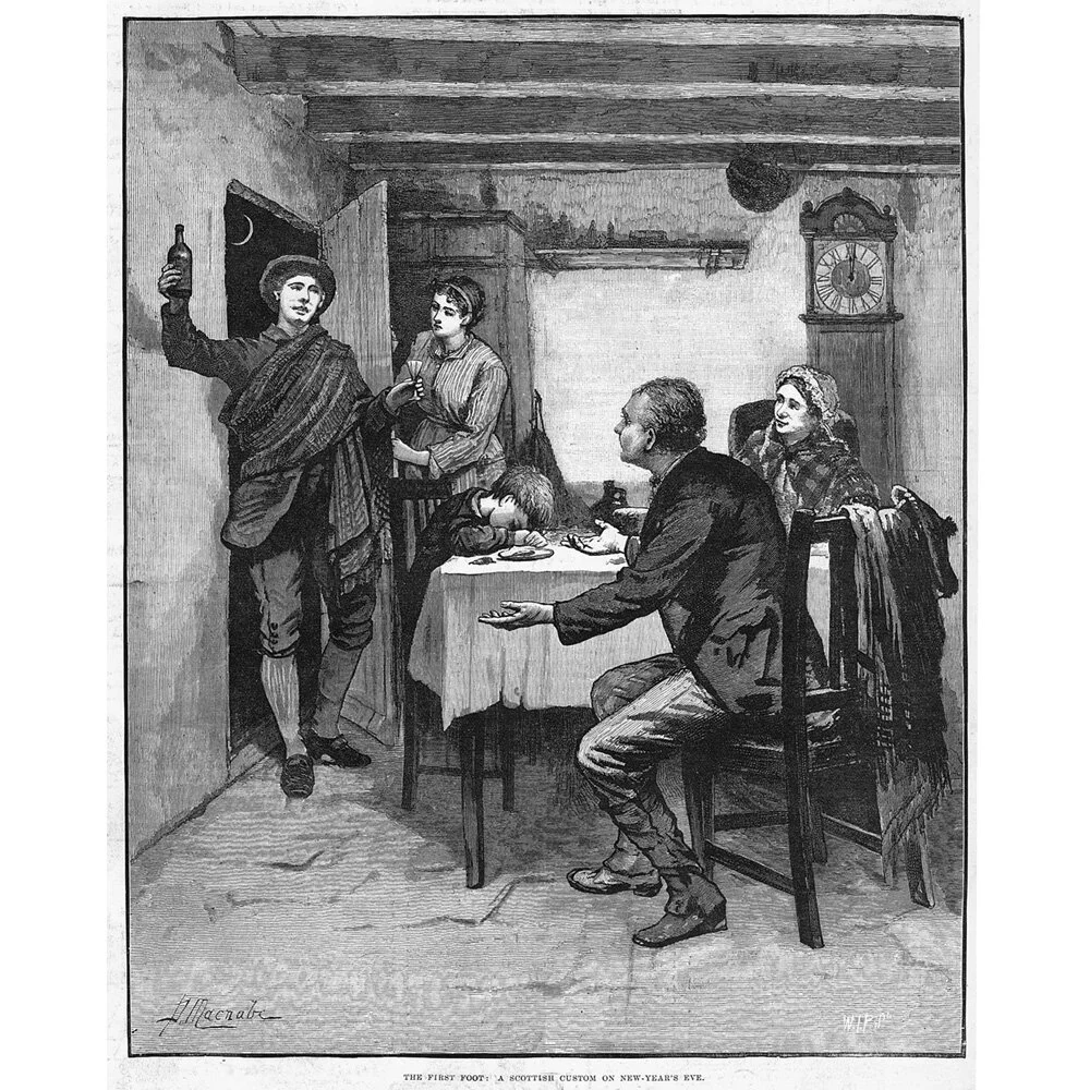 The history of the Scottish "First Footing" on New Year's Day