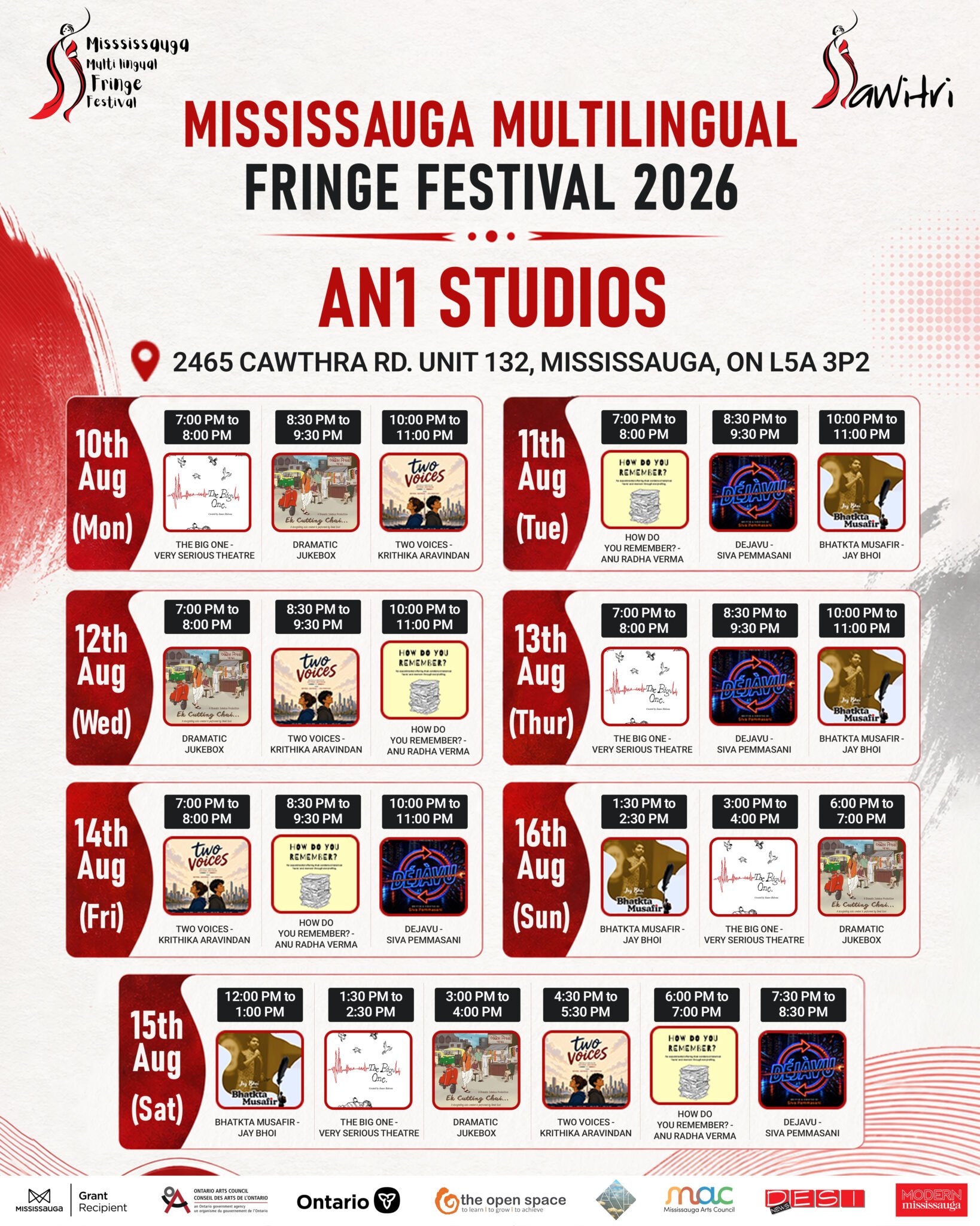 SAWITRI Theatre Group Presents the 6th Annual Mississauga Multilingual Fringe Festival 