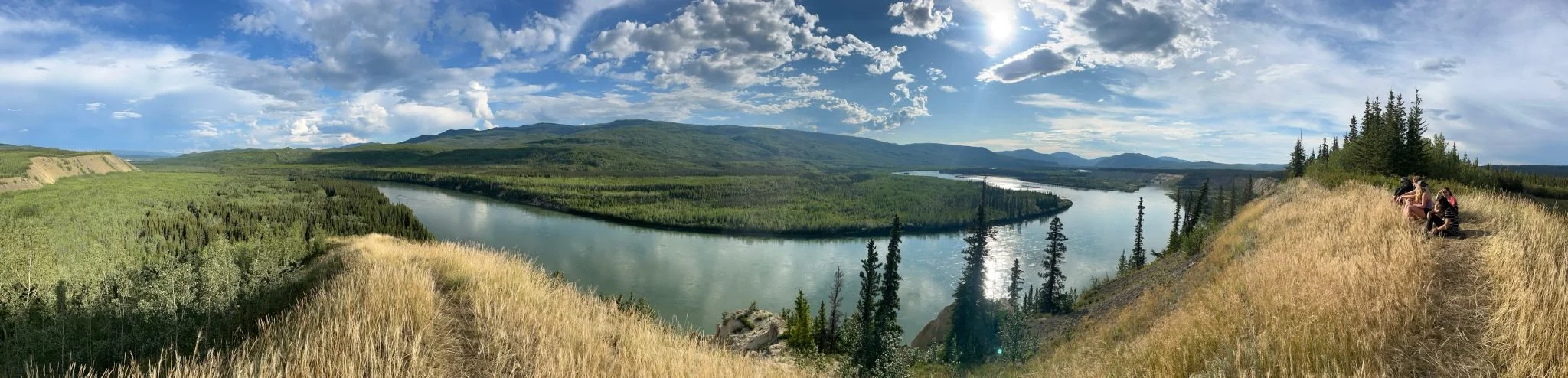 Panorama shot of the Yukon River valley. Canadian outdoor youth leadership courses