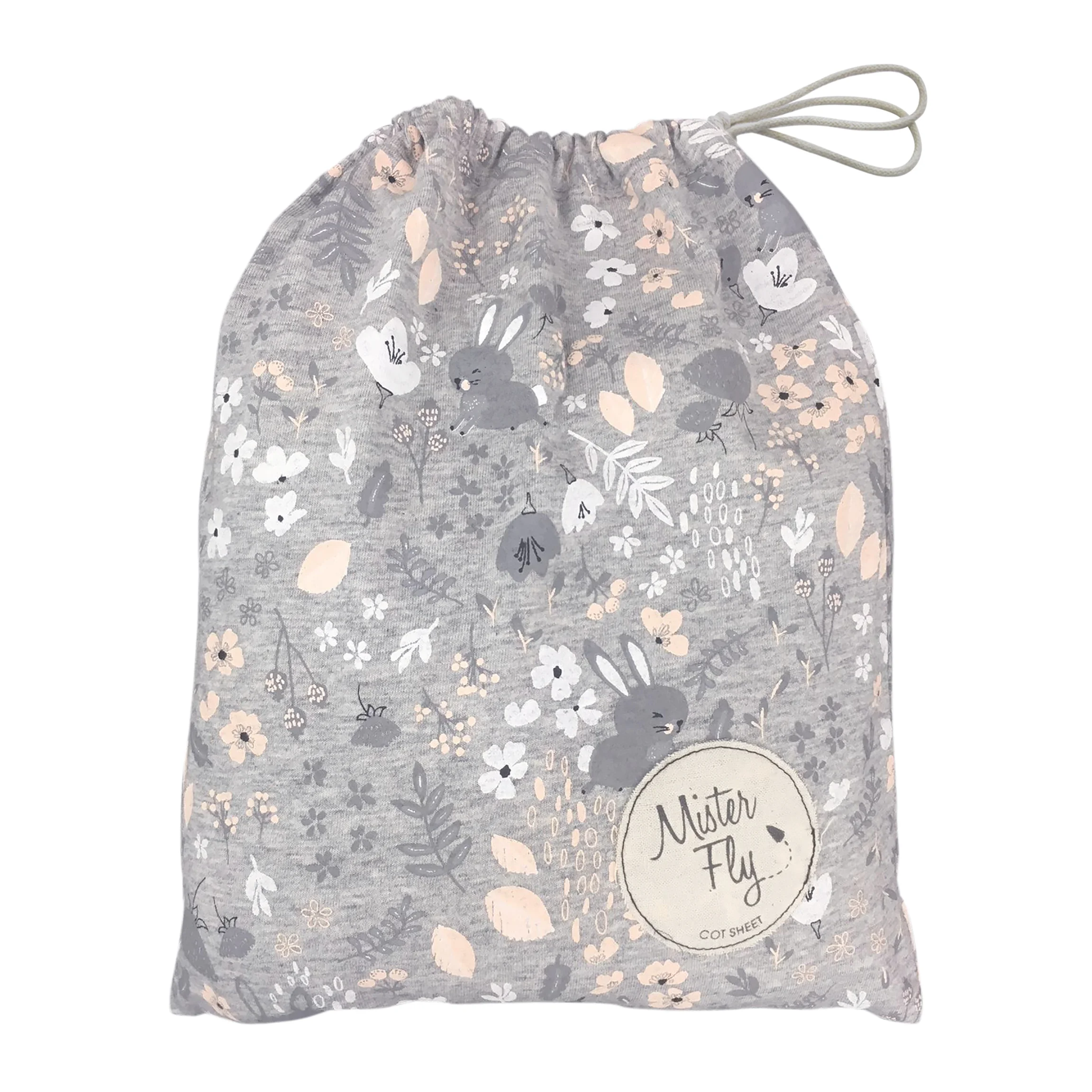 Mister Fly Bunny Floral Cot Sheet MFLY246.jpg