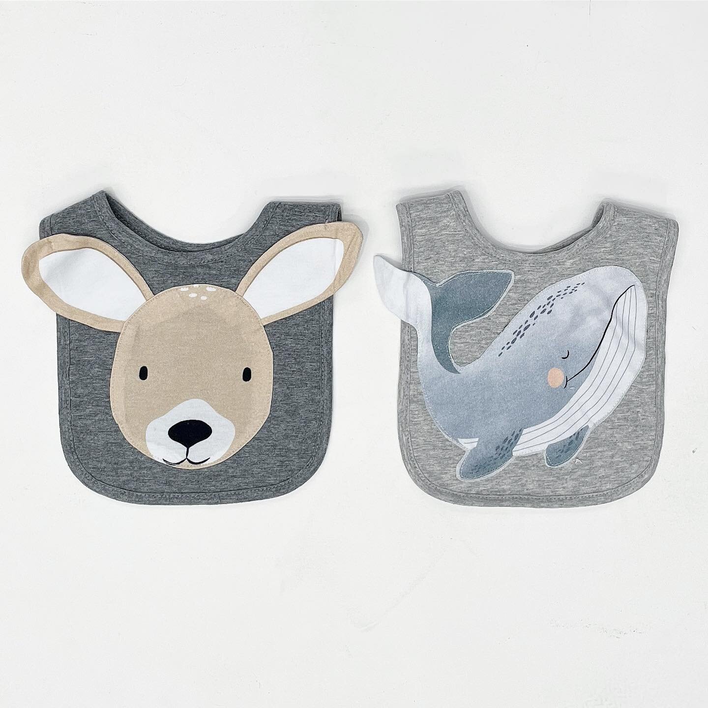 LOVE| The sweetest bibs that are practical yet stylish, you can&rsquo;t go wrong 🐳 🦘 #welove
