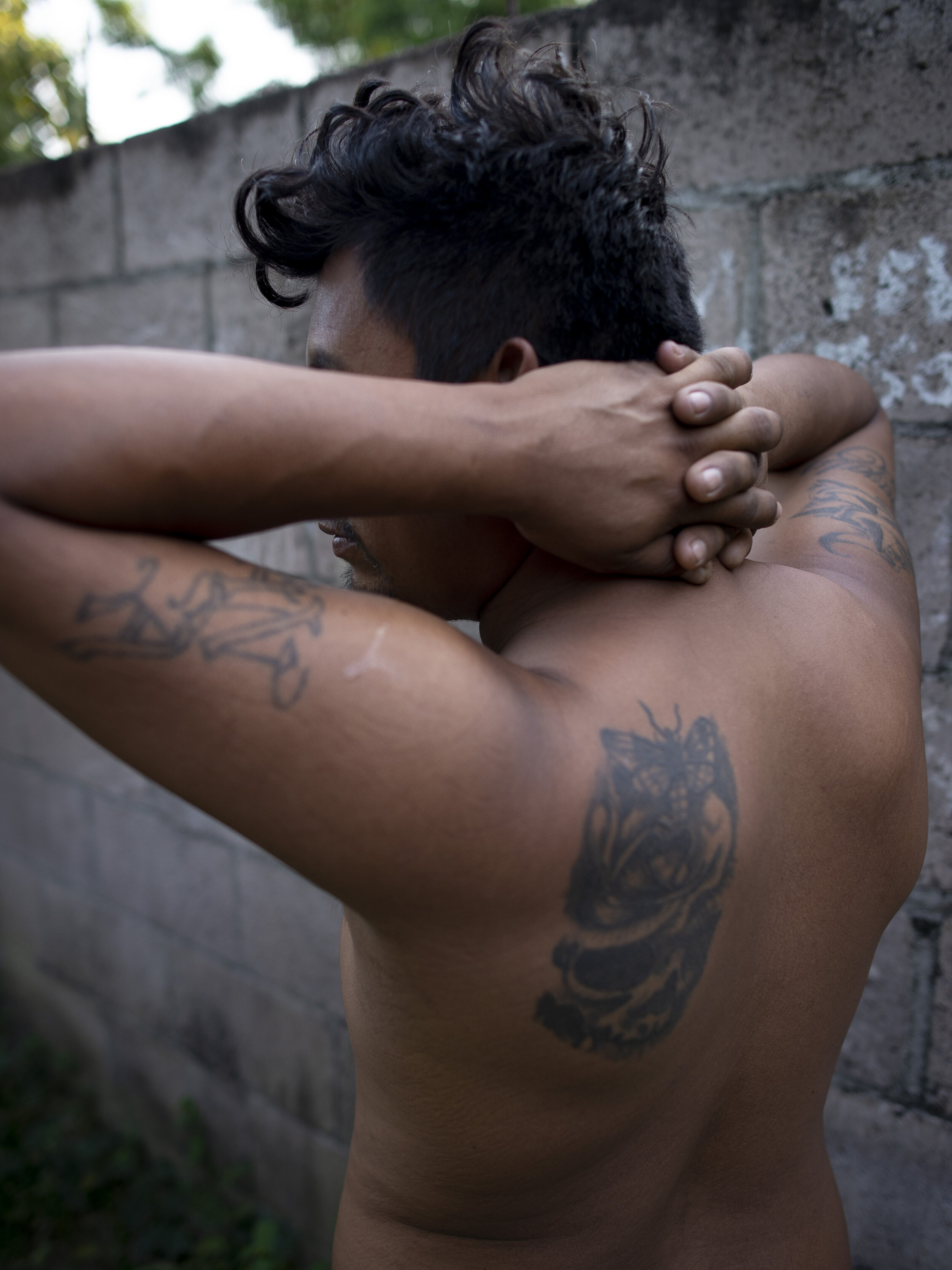  A suspected gang member detained in the Anemona Community in San Martin just outside of San Salvador.  