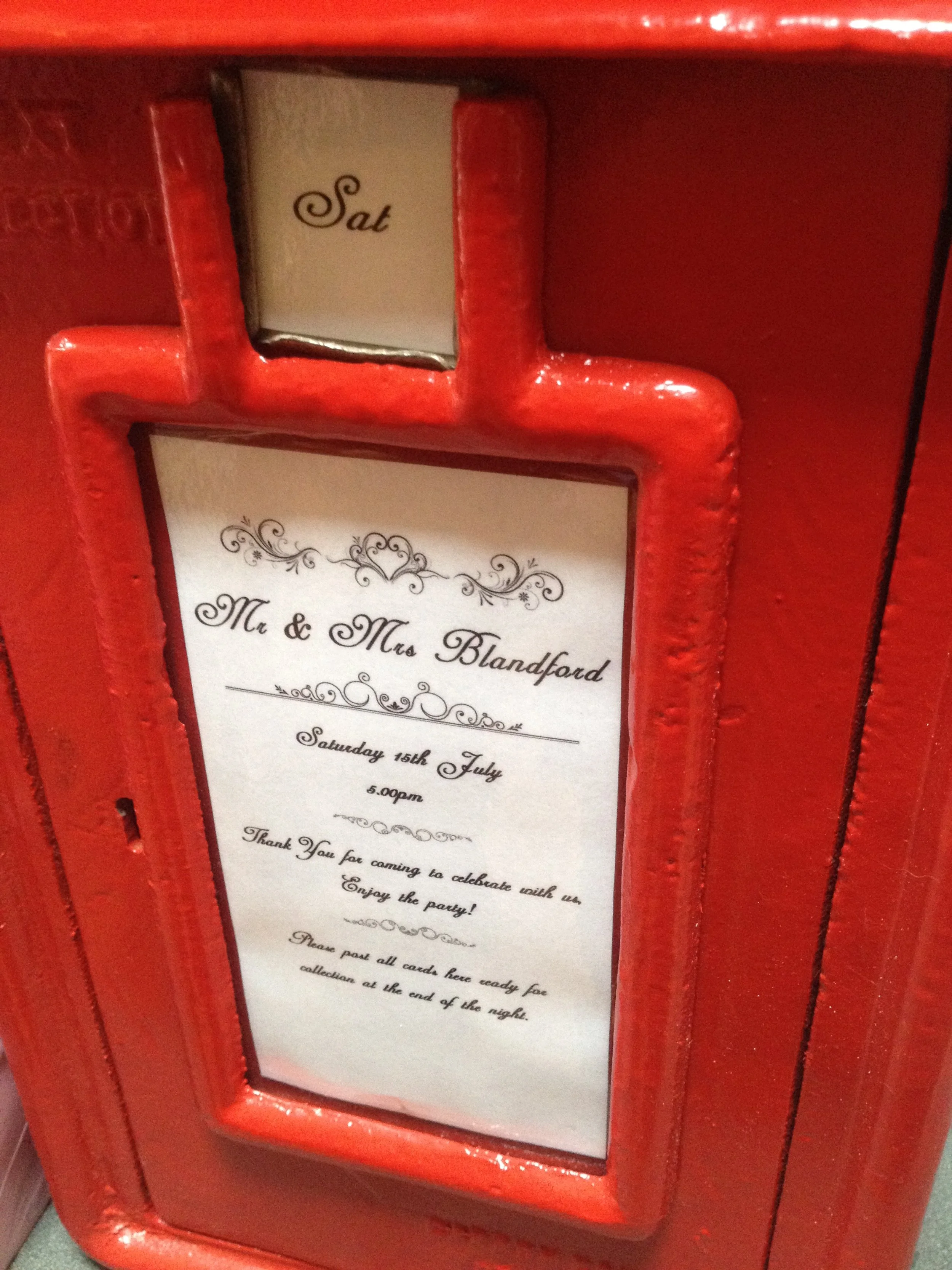 Cast Iron Post Box Wedding Event Hire