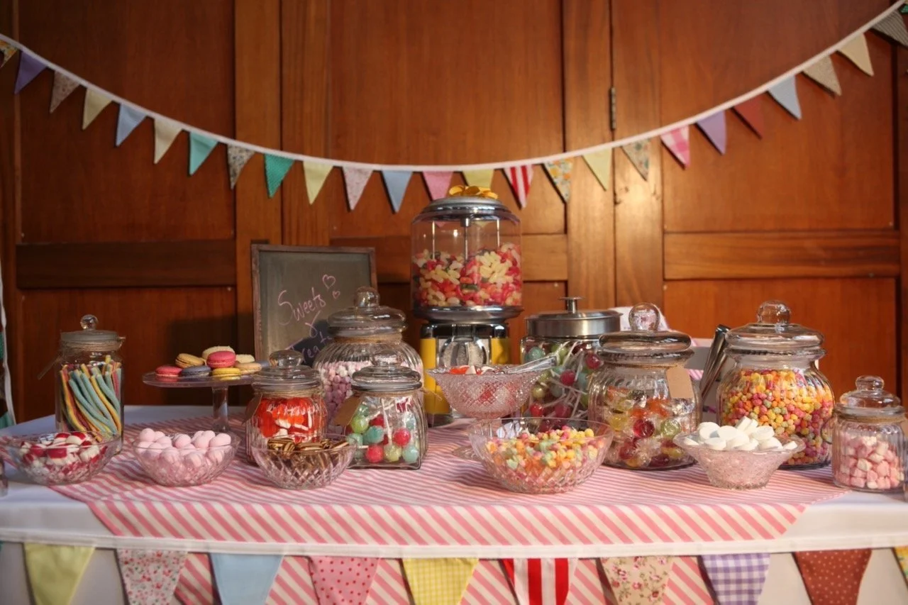 Sweet Table - Jars, Bowls &amp; Bunting Event Hire