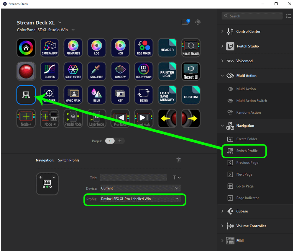 Switching Profiles Stream Deck — sideshowfx
