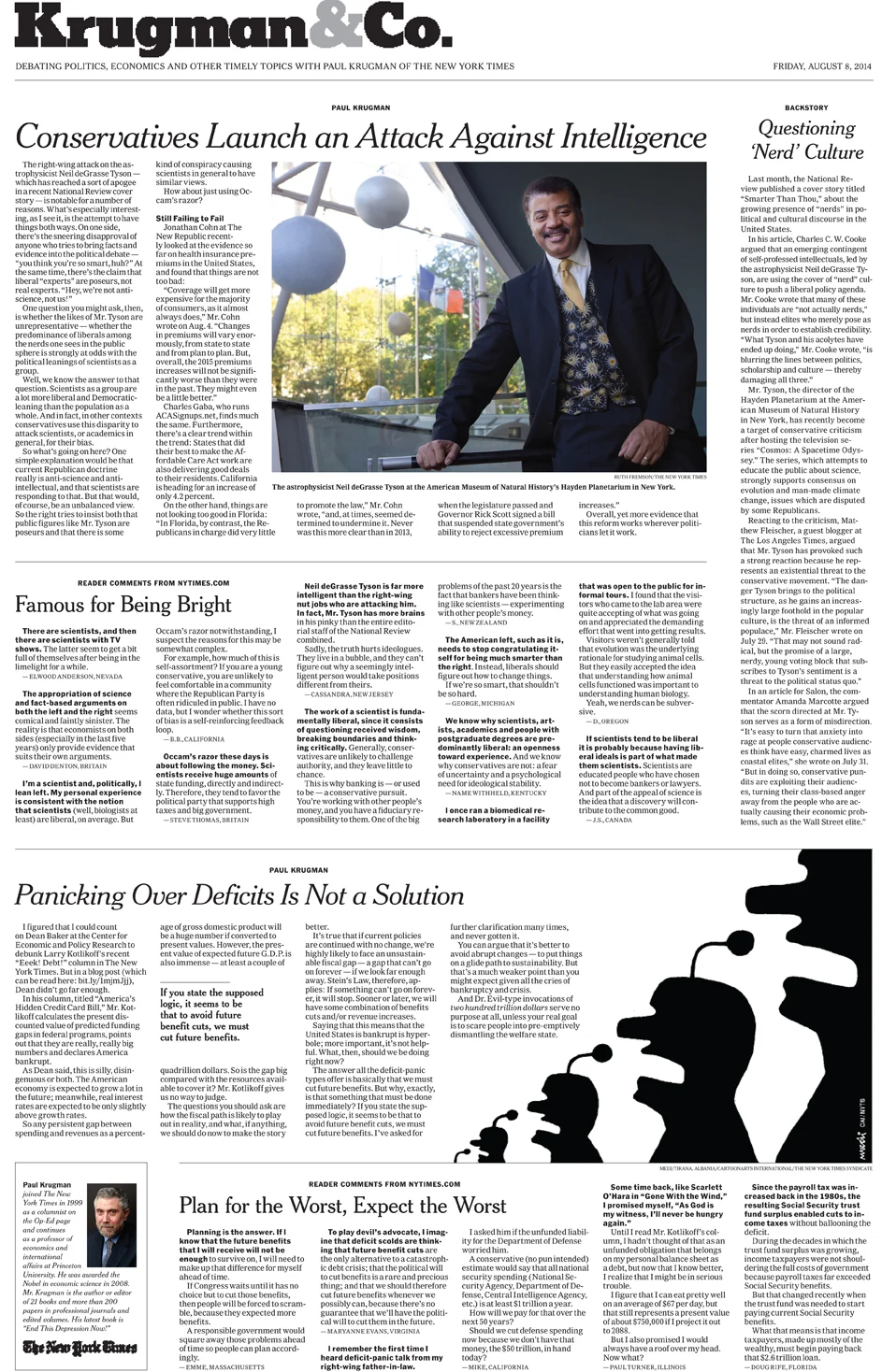  The Paul Krugman page was constructed from his blog  The Conscience of a Liberal  