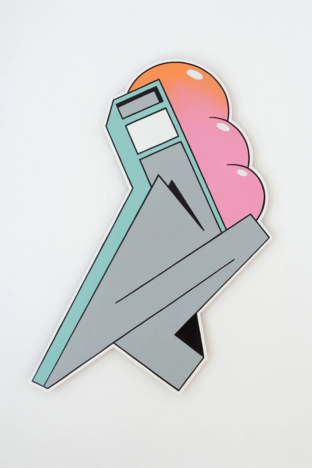 Odd Object I – 80x100cm, enamel on cnc-cutted wood, 2017