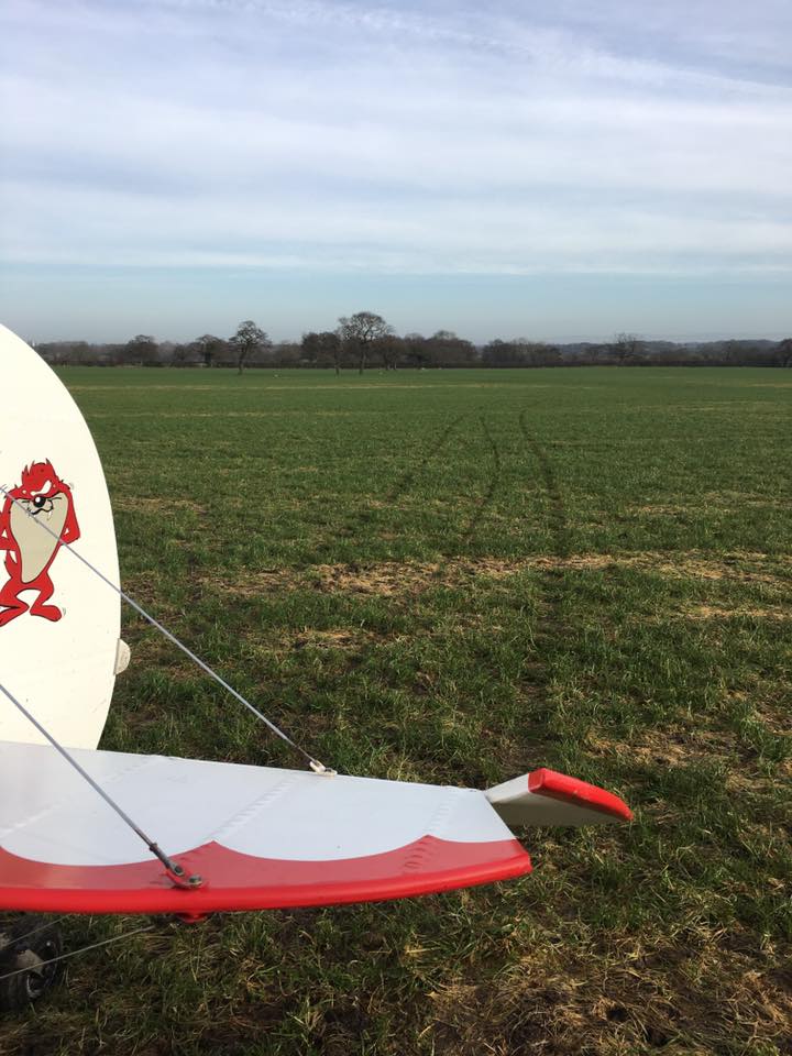 The chosen field and track of the landing