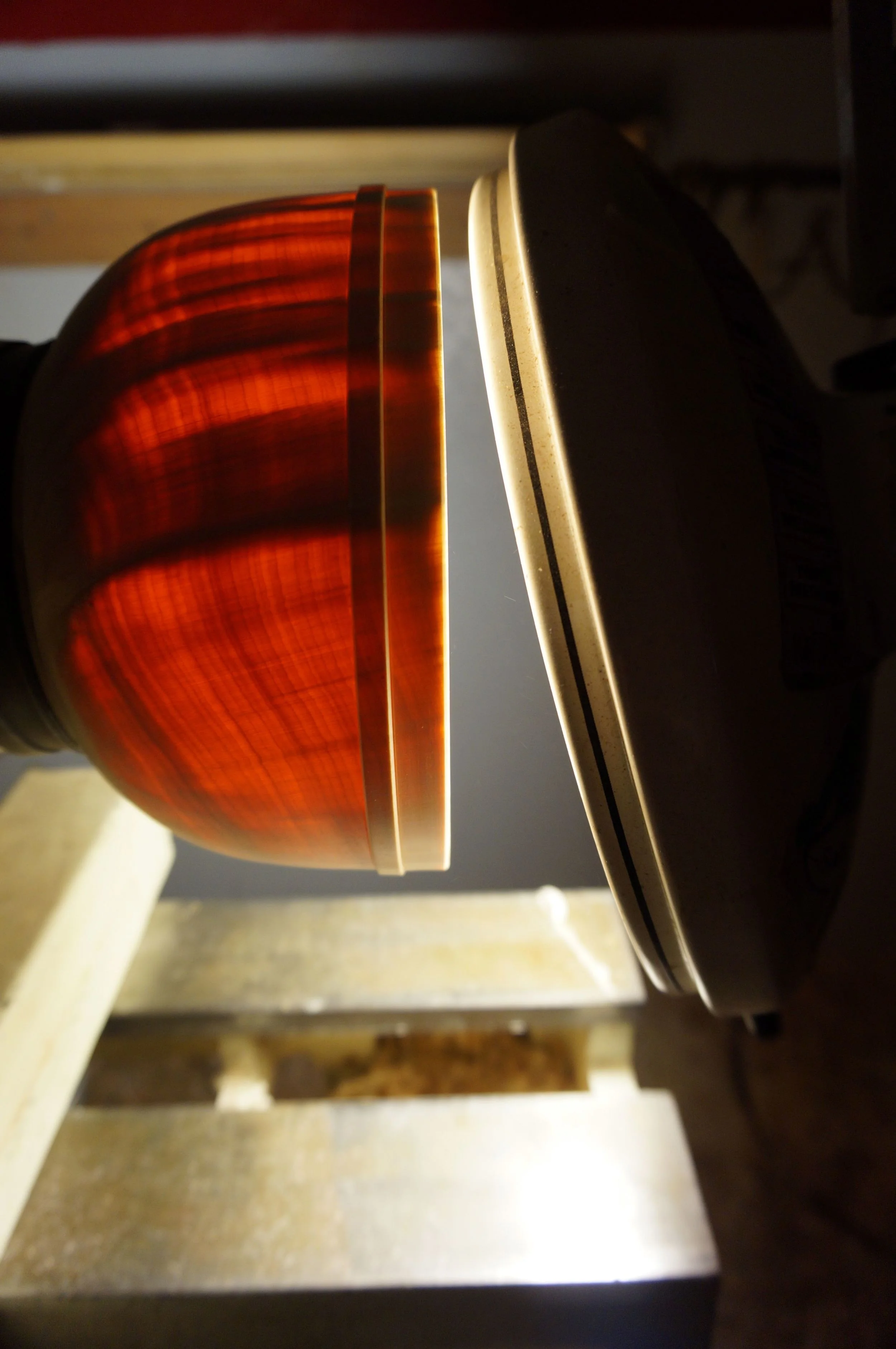 Maple bowl during hollowing