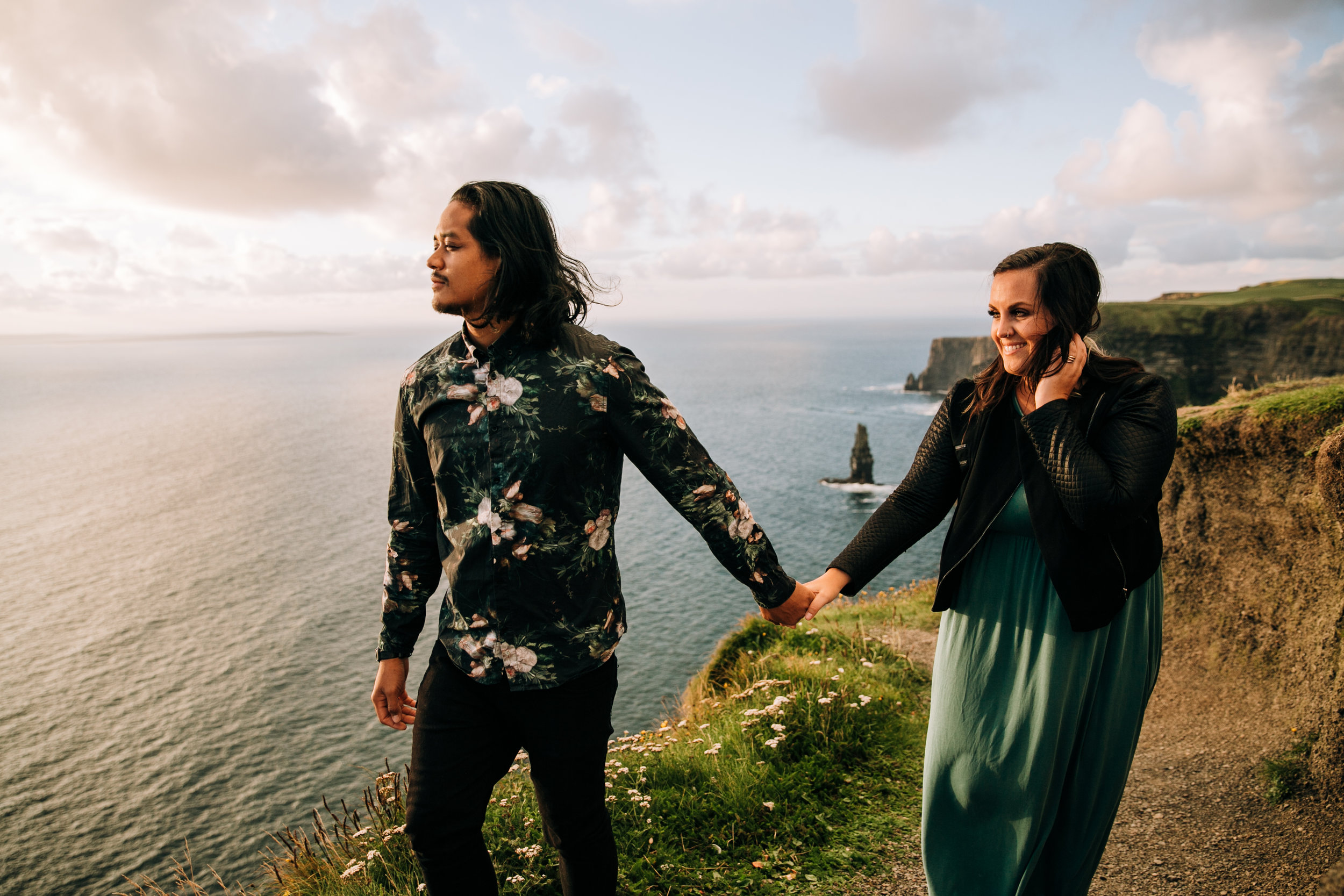 Ireland Engagement Photographer, Cliffs of Moher Engagement Photographer, Engagement Photos at Cliffs of Moher, Ireland Anniversary Photographer, Cliffs of Moher Anniversary Photographer, Ireland