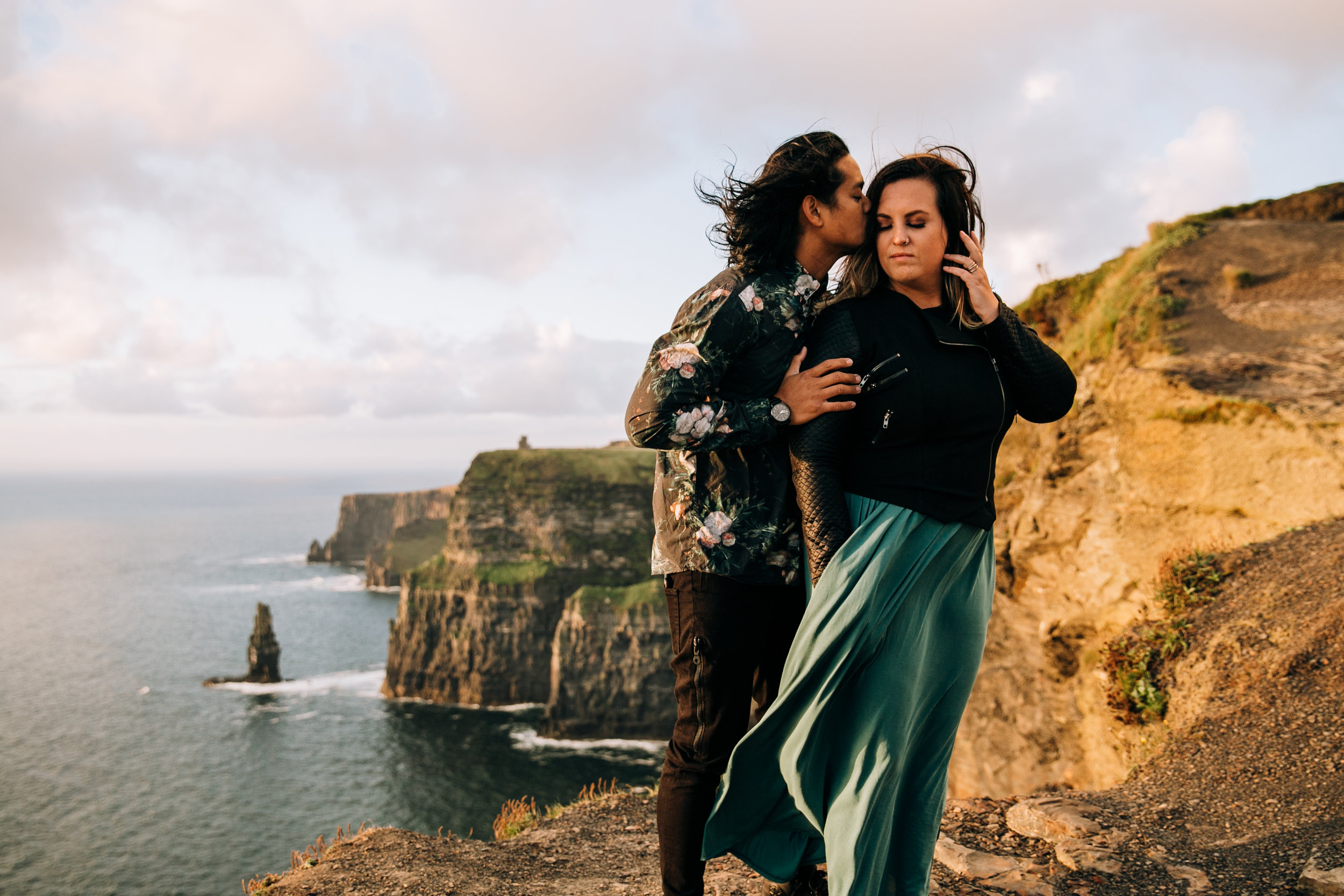 Ireland Engagement Photographer, Cliffs of Moher Engagement Photographer, Engagement Photos at Cliffs of Moher, Ireland Anniversary Photographer, Cliffs of Moher Anniversary Photographer, Ireland