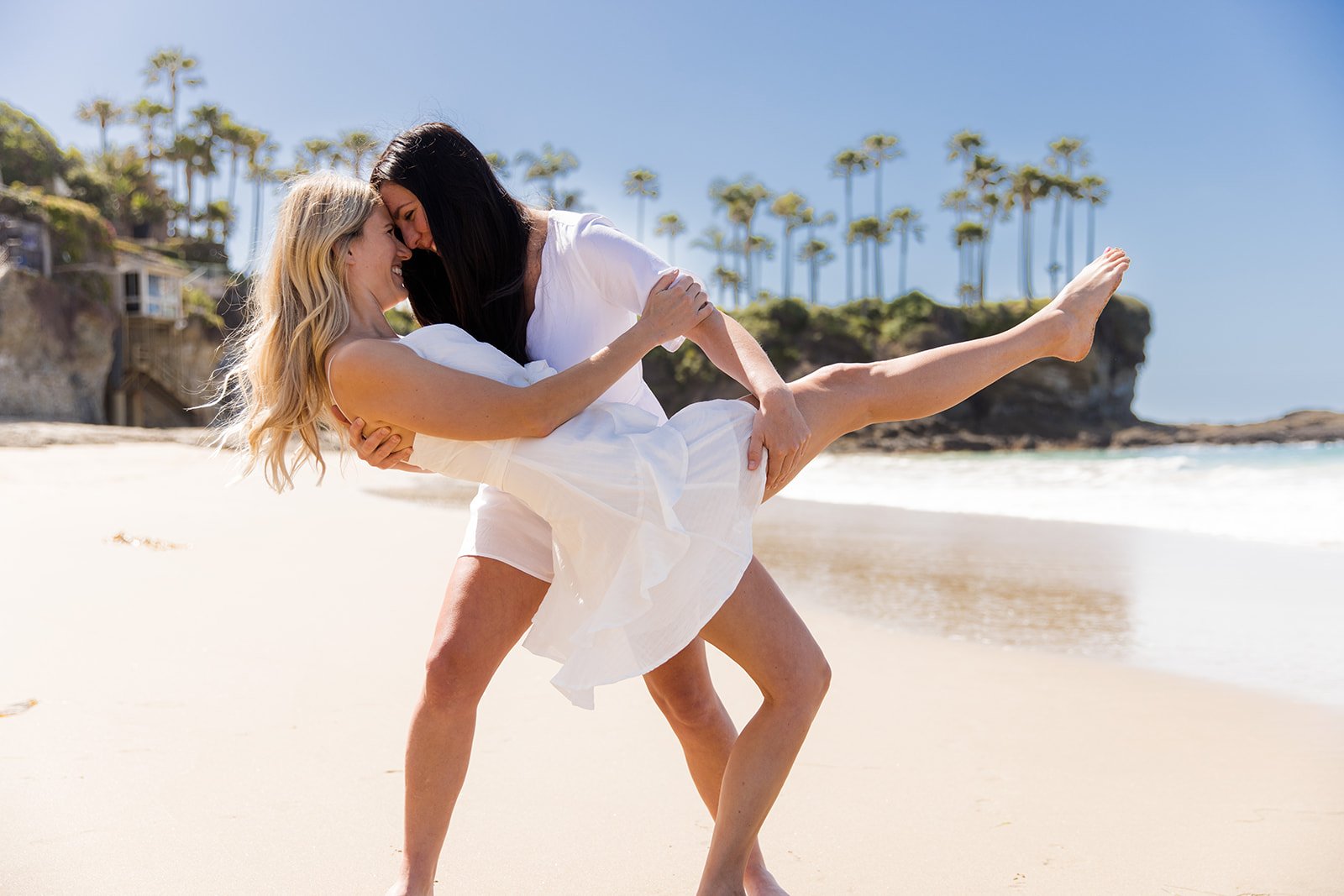 Sunny Crescent Bay Engagement Photos In Laguna Beach