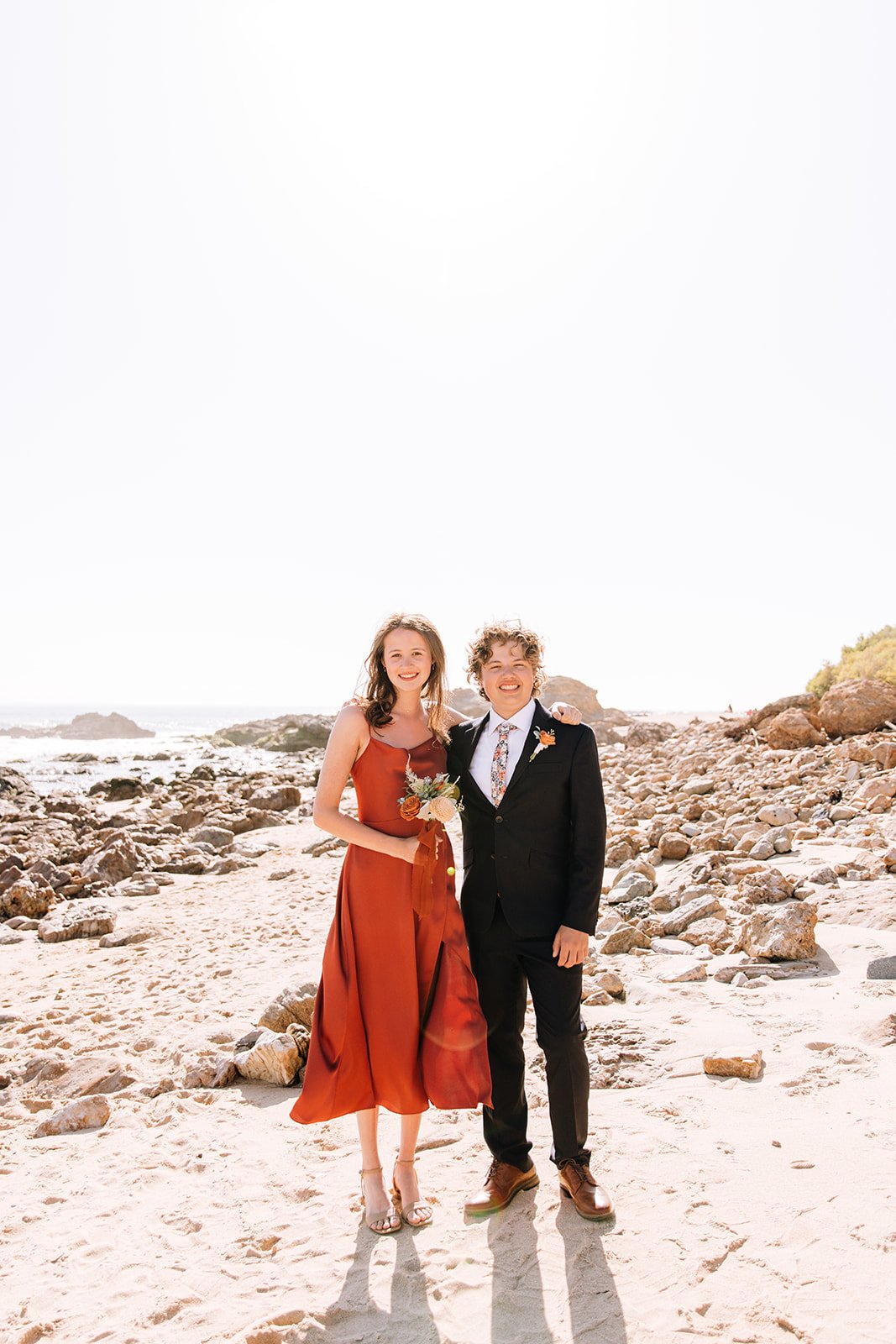 eloping at crystal cove in Laguna beach, eloping with your children, Orange County elopement photos, beach elopement photos, Laguna elopement photographer