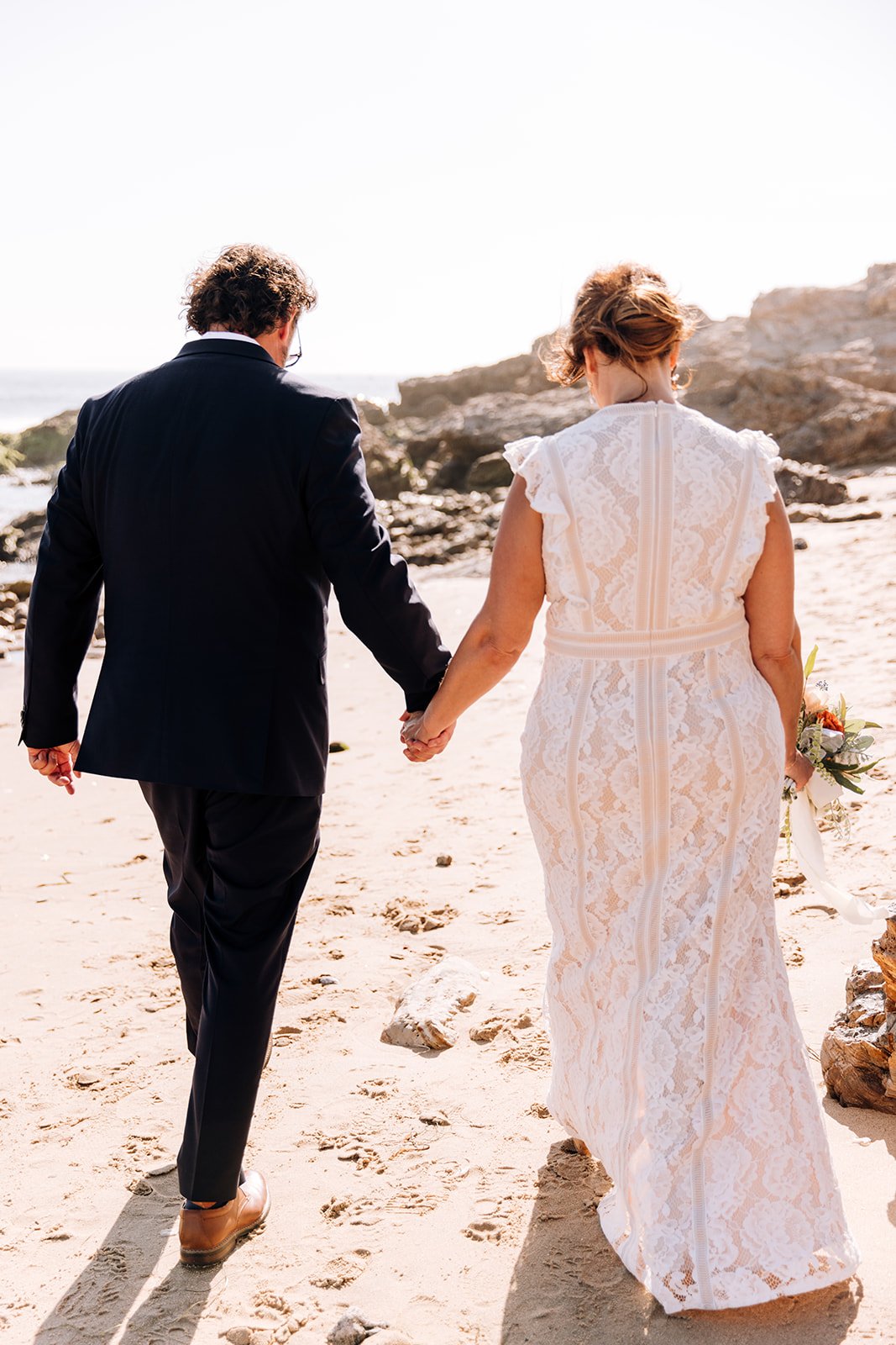 eloping at crystal cove in Laguna beach, eloping with your children, Orange County elopement photos, beach elopement photos, Laguna elopement photographer