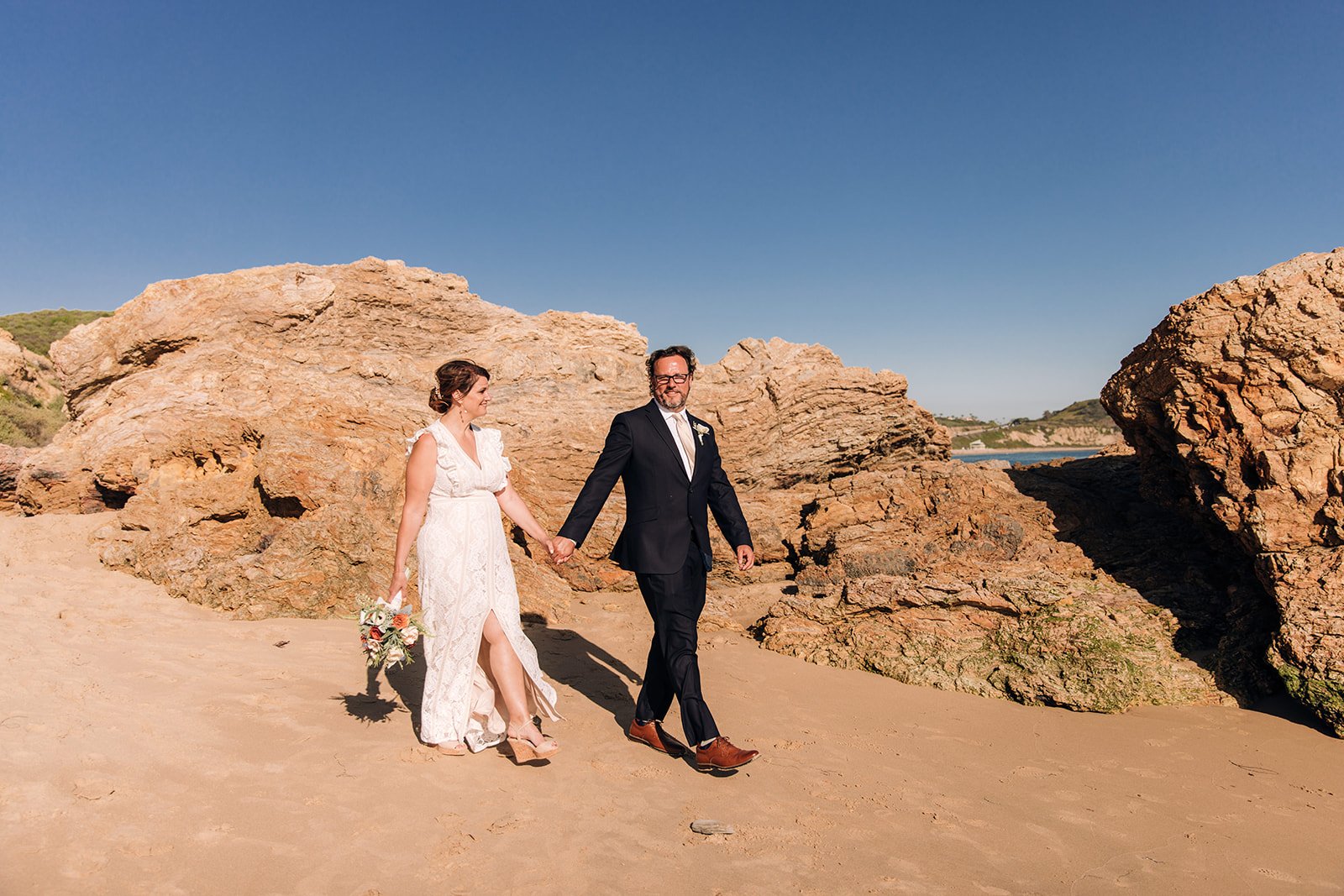 eloping at crystal cove in Laguna beach, eloping with your children, Orange County elopement photos, beach elopement photos, Laguna elopement photographer