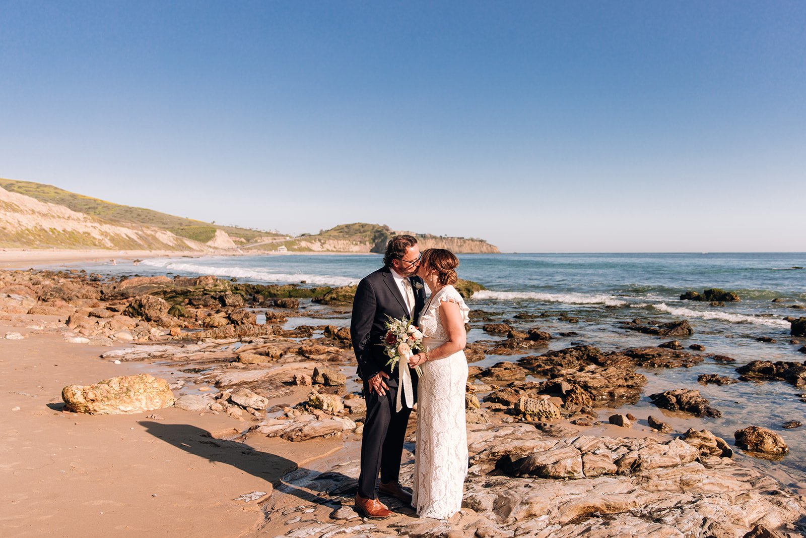 eloping at crystal cove in Laguna beach, eloping with your children, Orange County elopement photos, beach elopement photos, Laguna elopement photographer