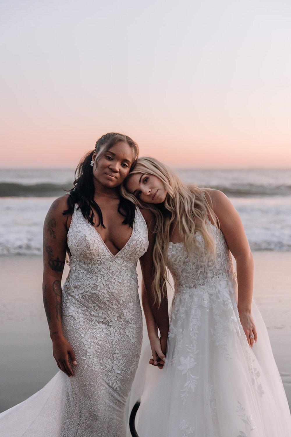 bridal portraits, lesbian couple, lesbian wedding, bridal portraits in Santa Monica, Orange County bridal portraits, beach bridal portraits, wedding dress, bridal pictures, bridal photos