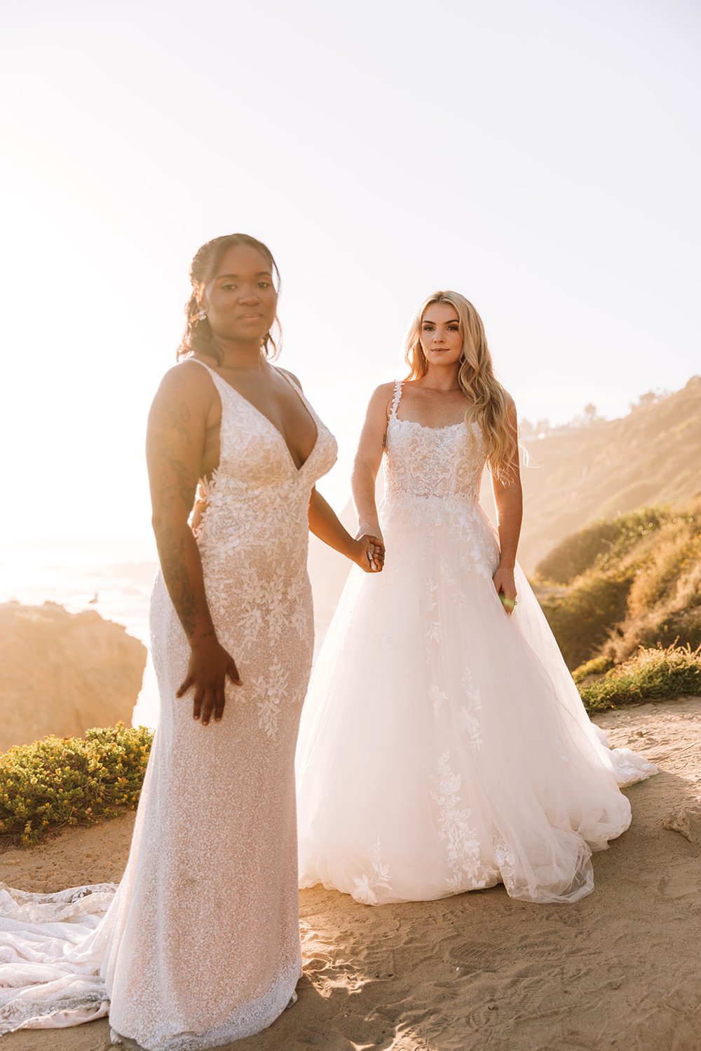 bridal portraits, lesbian couple, lesbian wedding, bridal portraits in Santa Monica, Orange County bridal portraits, beach bridal portraits, wedding dress, bridal pictures, bridal photos