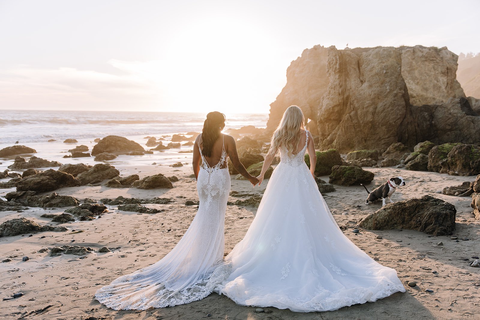 bridal portraits, lesbian couple, lesbian wedding, bridal portraits in Santa Monica, Orange County bridal portraits, beach bridal portraits, wedding dress, bridal pictures, bridal photos