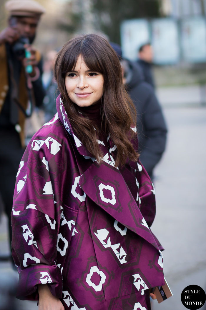 Oversize purple floral print coat