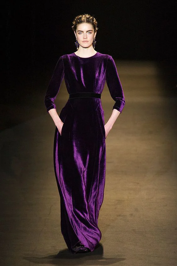 Purple velvet dress from from Alberta Ferretti