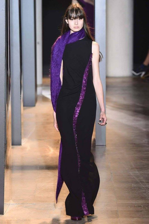 Purple scarf with black dress