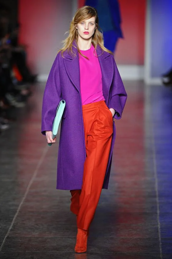 Purple, pink and red