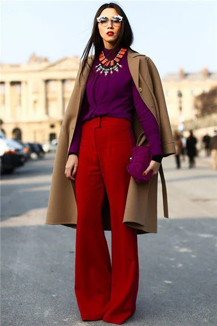 Purple and red pants