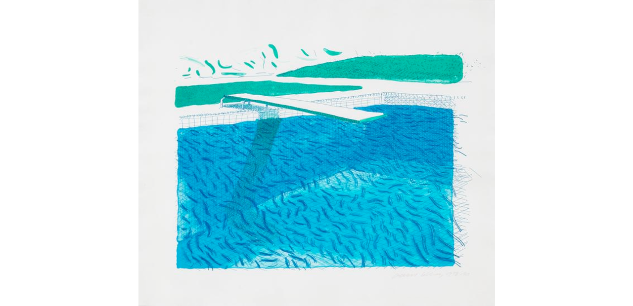 Lithographic Water Made of Lines, Crayon, and Two Blue Washes, 1978-80