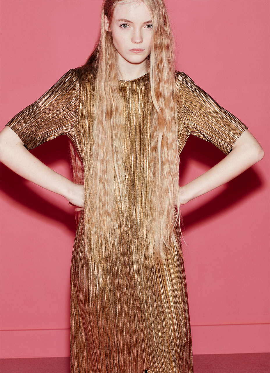 Gold dress from Zara