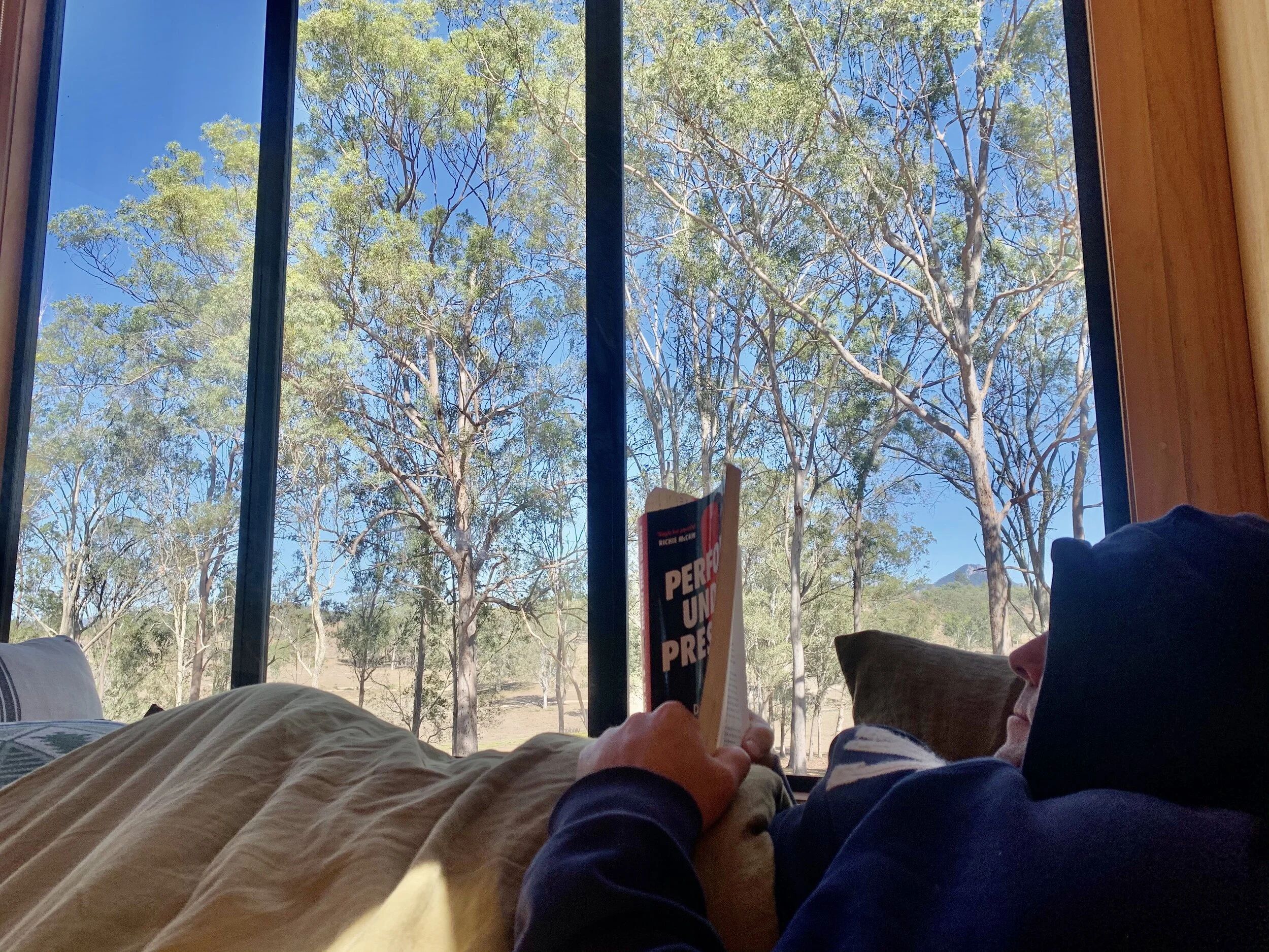 Reading an inspirational book
