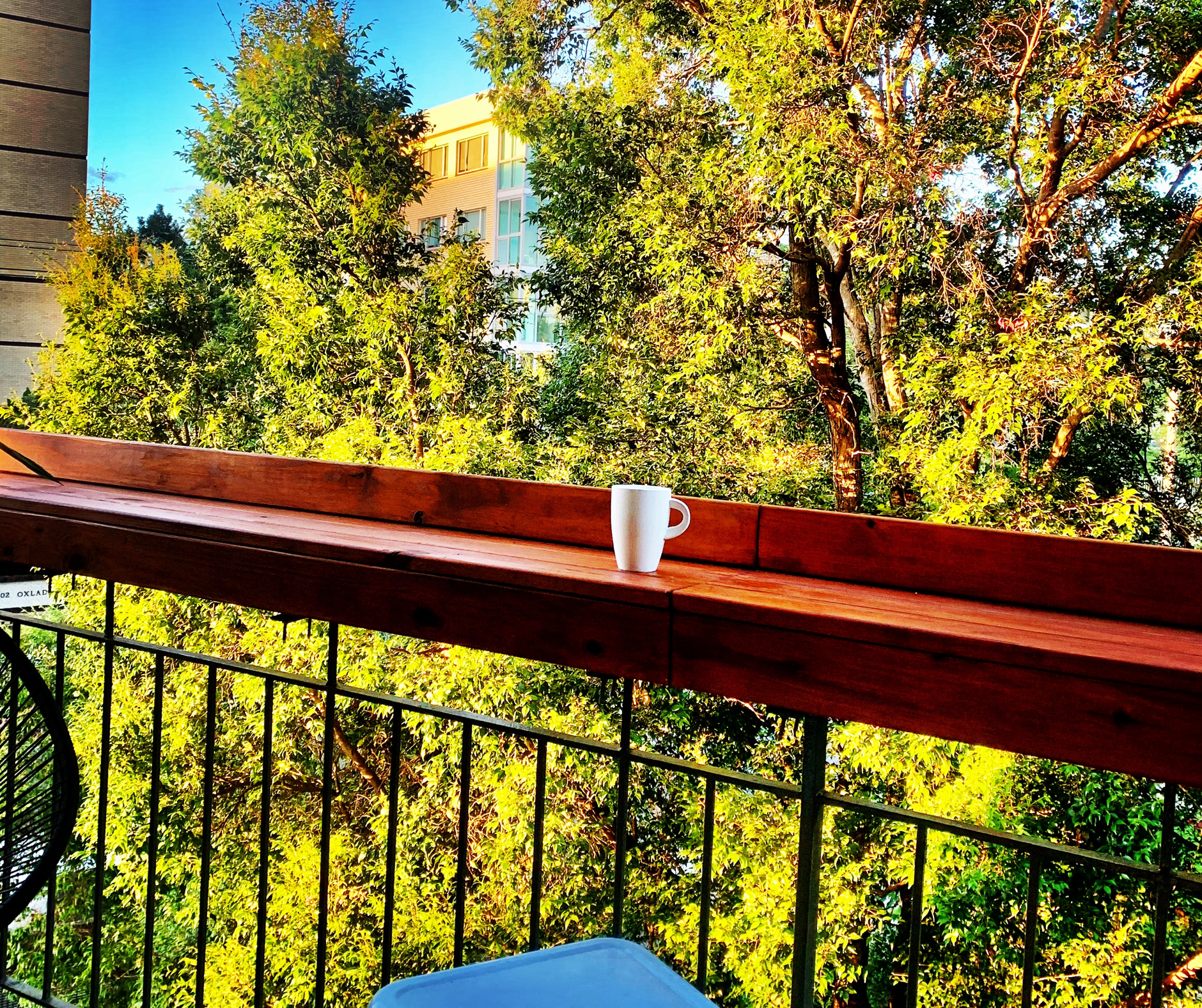 Cup of tea on a balcony