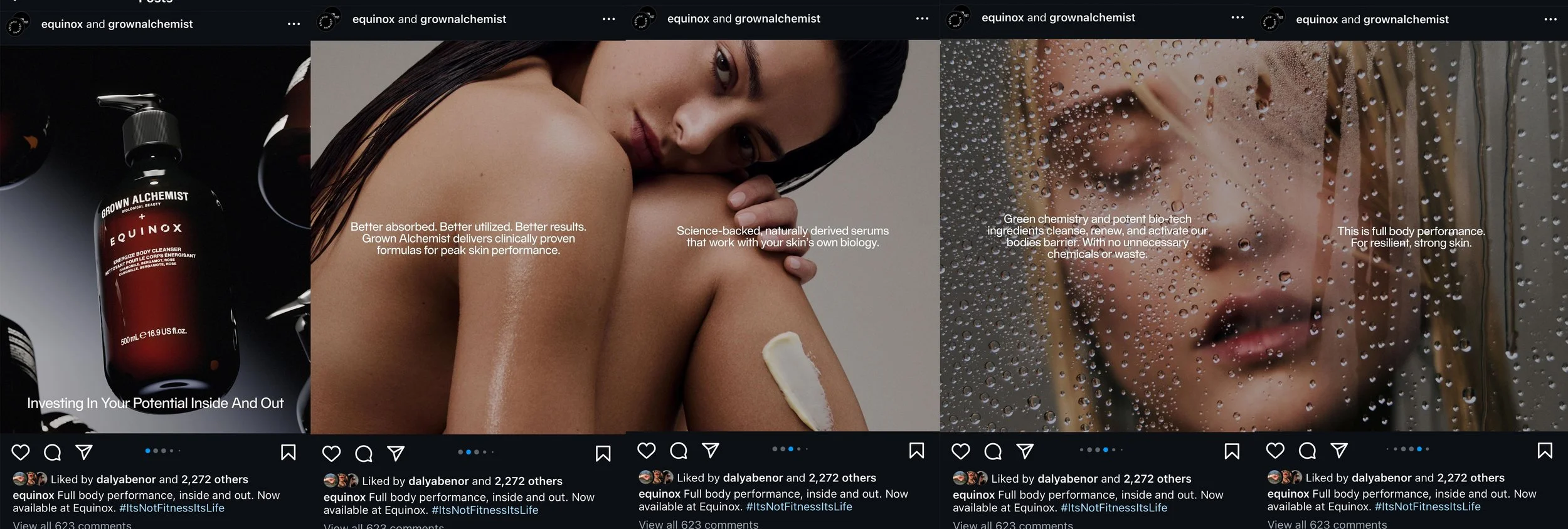  Equinox decided to change skincare partners. Publicly, you may have heard the member outcry, however; the project was fun to work on. Partnering with Grown Alchemist to craft language and identity that fit both brands, we launched with wheat pasting