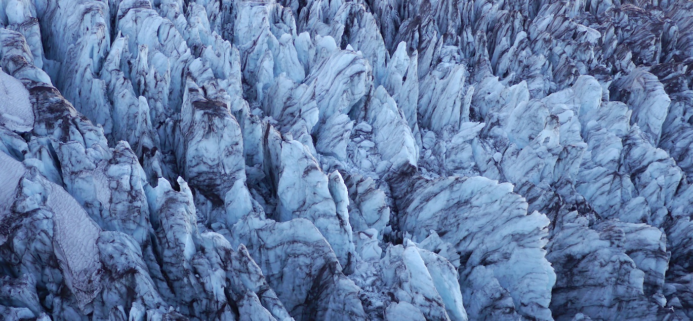 ice formations on the Carbon Glacier