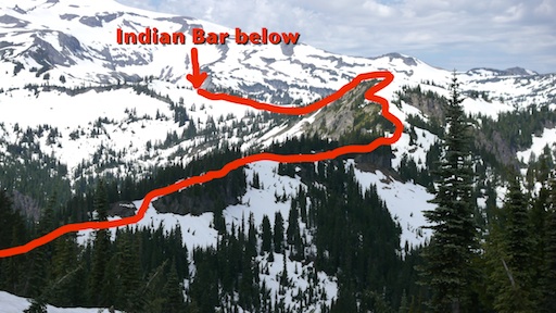 the Cowlitz Divide looking toward Indian Bar