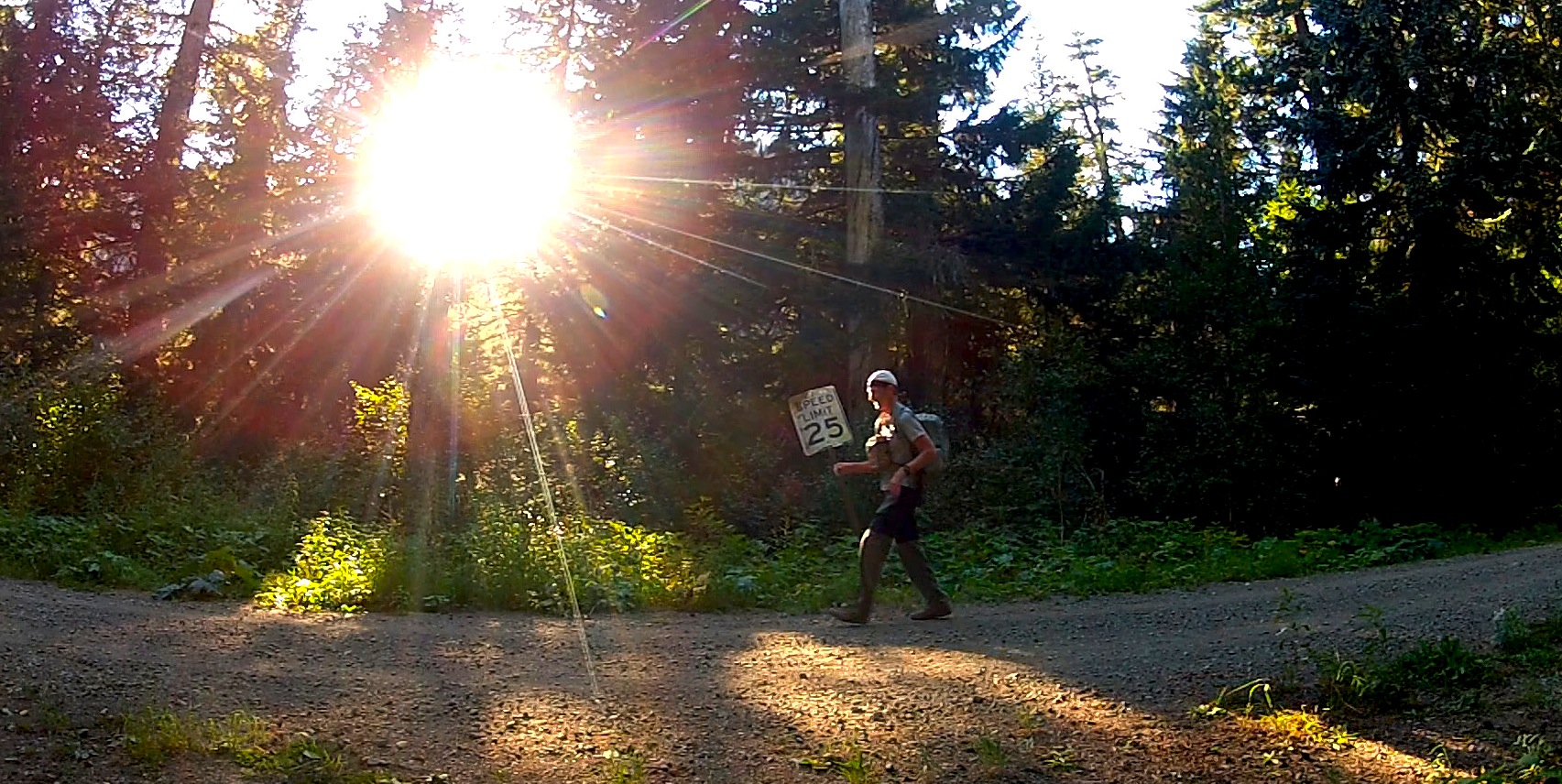 running the last leg on the West Side road for pickup after finishing filming the entire Wonderland Trail, October 04, 2012