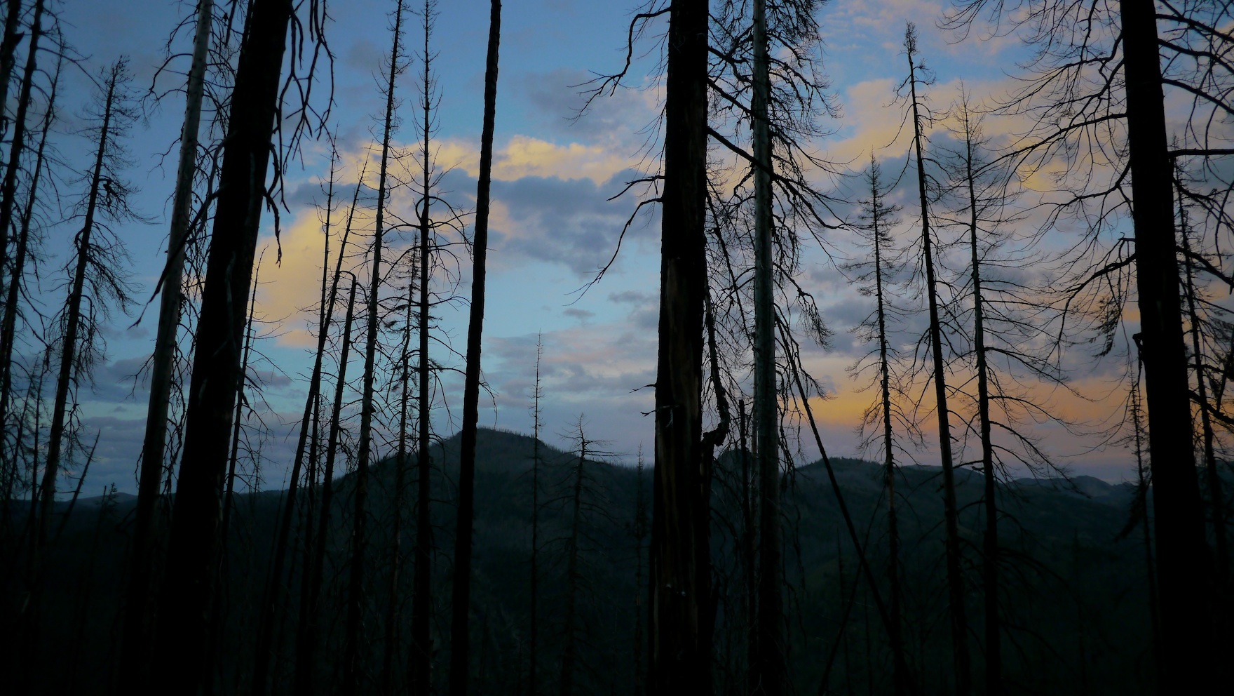 night approaches near Hidden Lakes