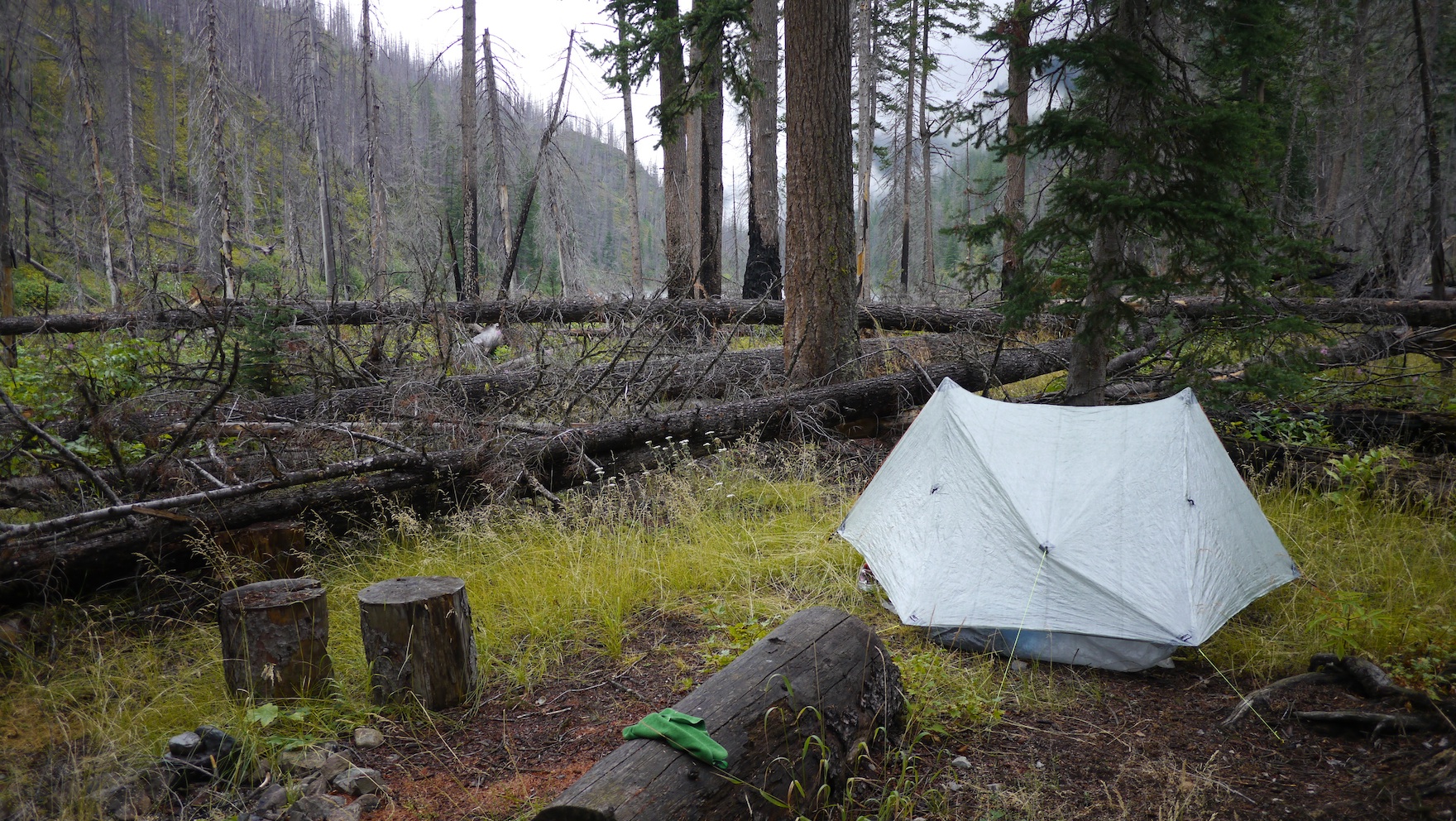 Middle Hidden Lake: campsite found in the dark