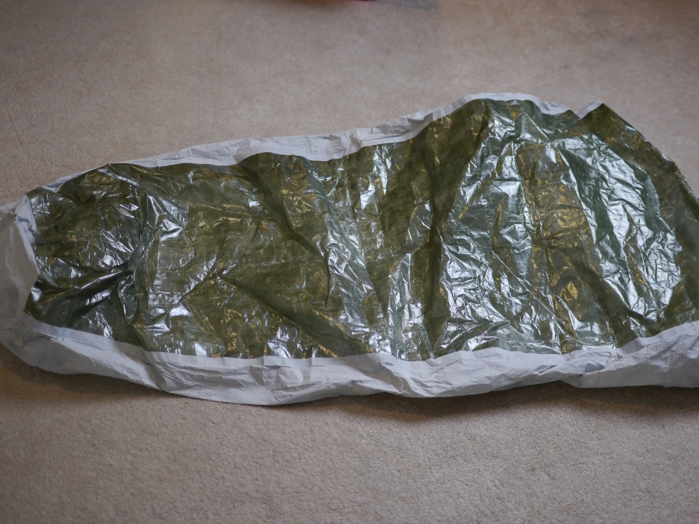 custom 3/4 length WB bivy, ZPacks circa 2013 (bottom side up)