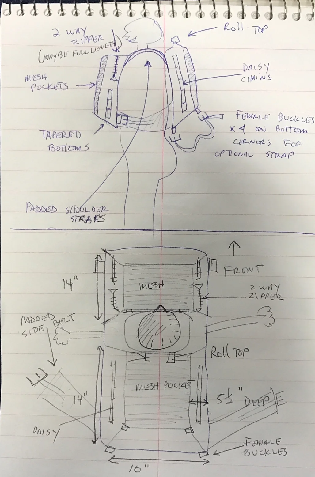 typical sketch process for designs