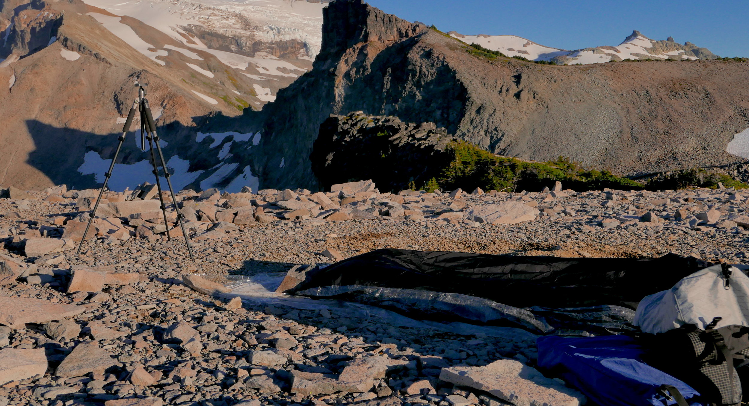 typical bivy spot above treeline: custom Borah Gear bivy, custom Zimmerbuilt pack