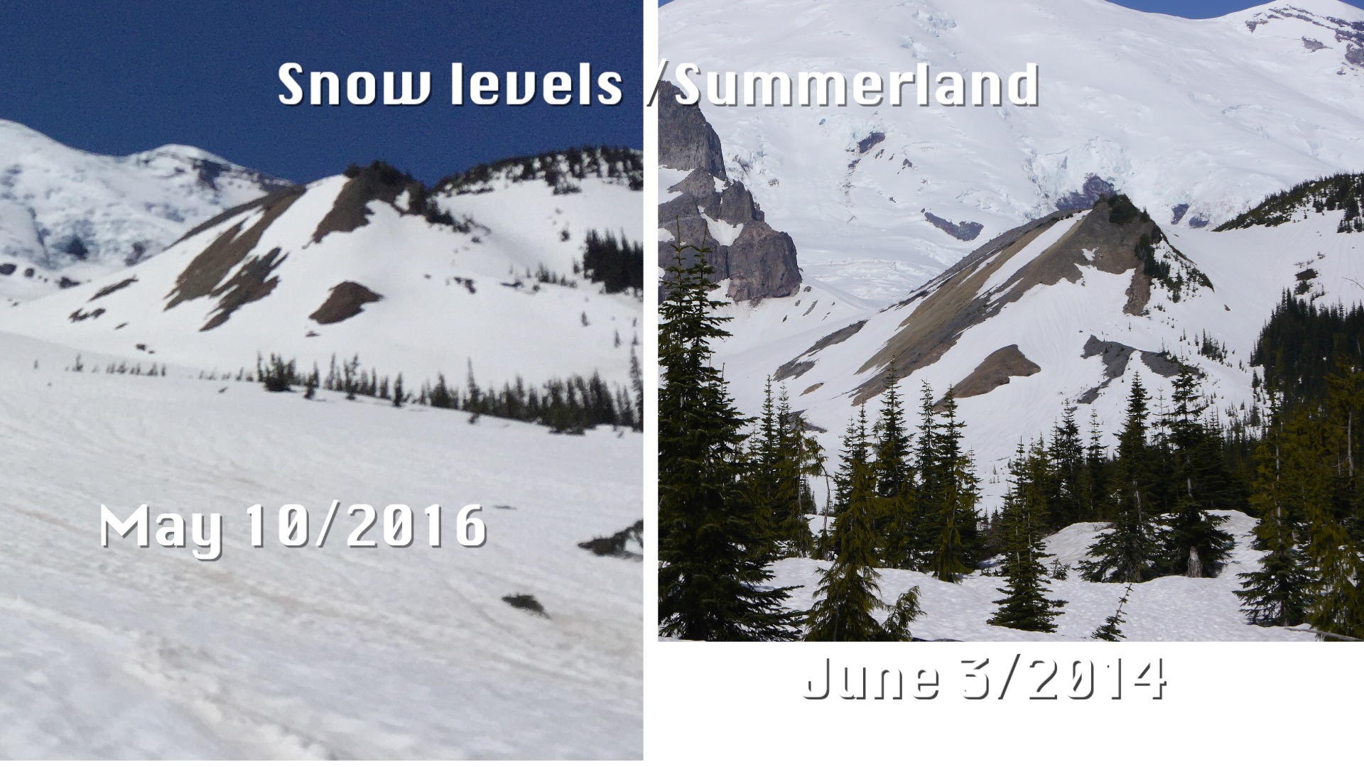 reference snow levels on background hill