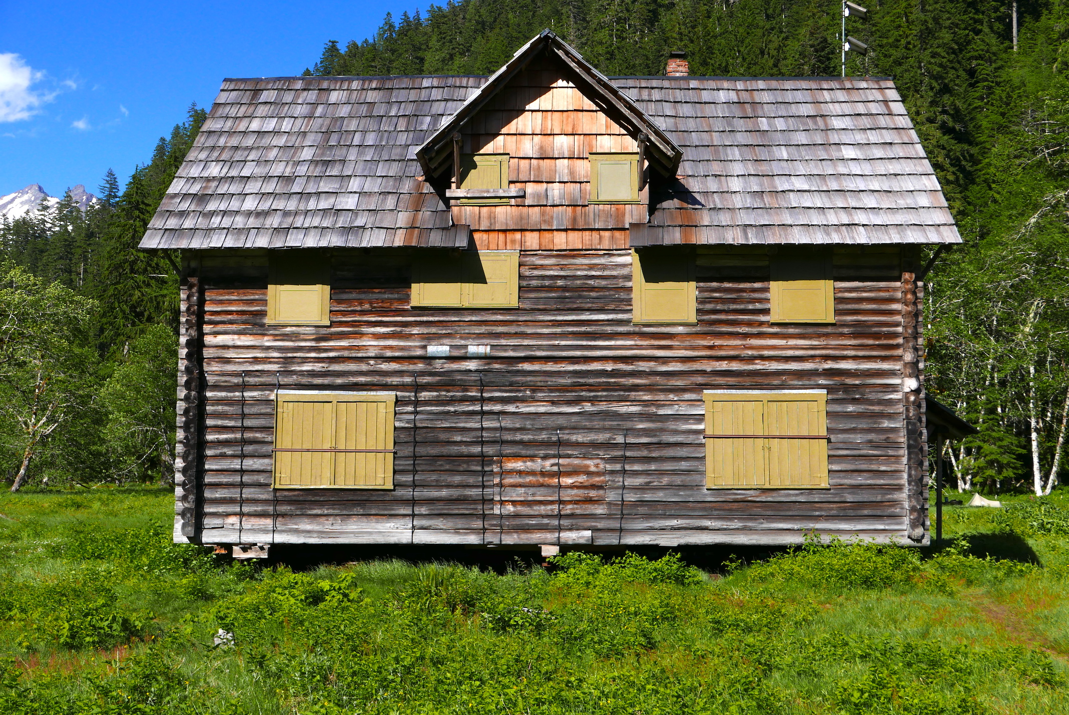 Enchanted Valley Chalet, still bundled up for the move to a more secure location