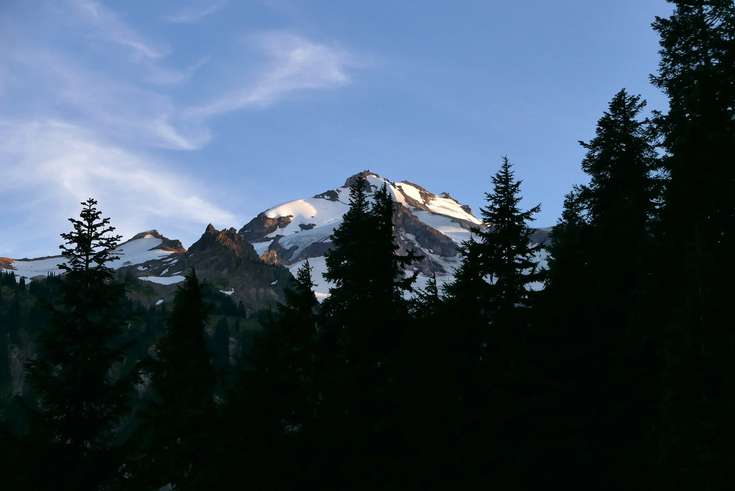 Glacier Peak appears on climb to point 5900
