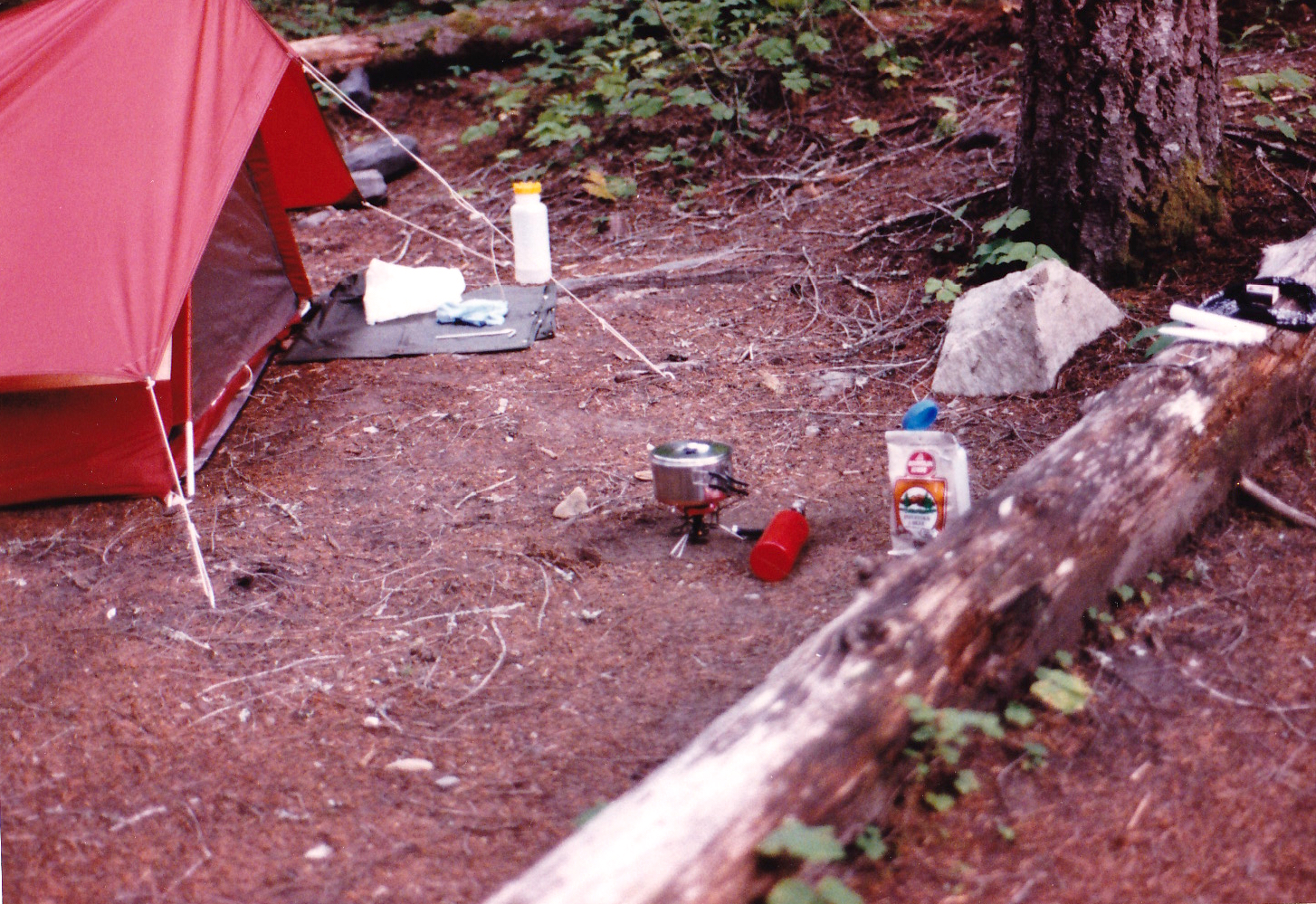 Vintage pup tent even in 1987