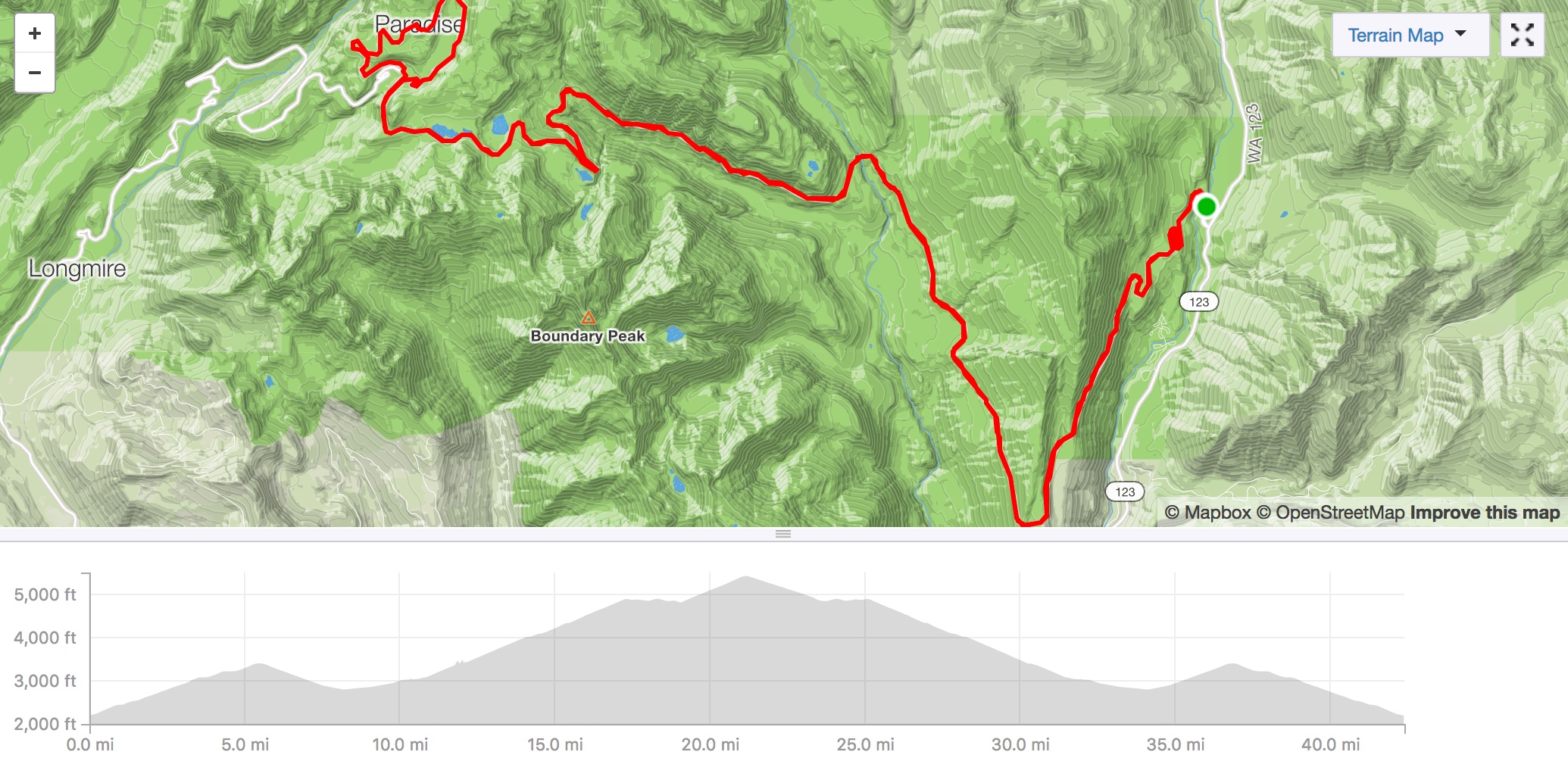 Ohanapecosh to Paradise segment 2 (Strava)
